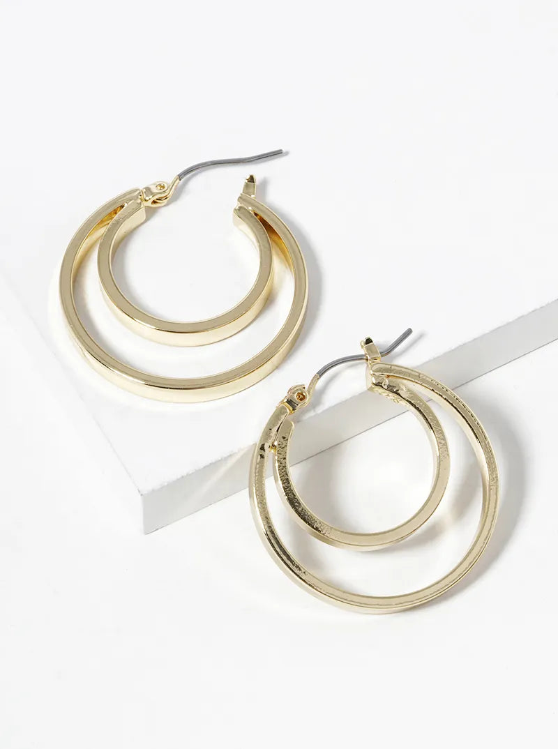 25mm Double Latch Back Hoop Earrings