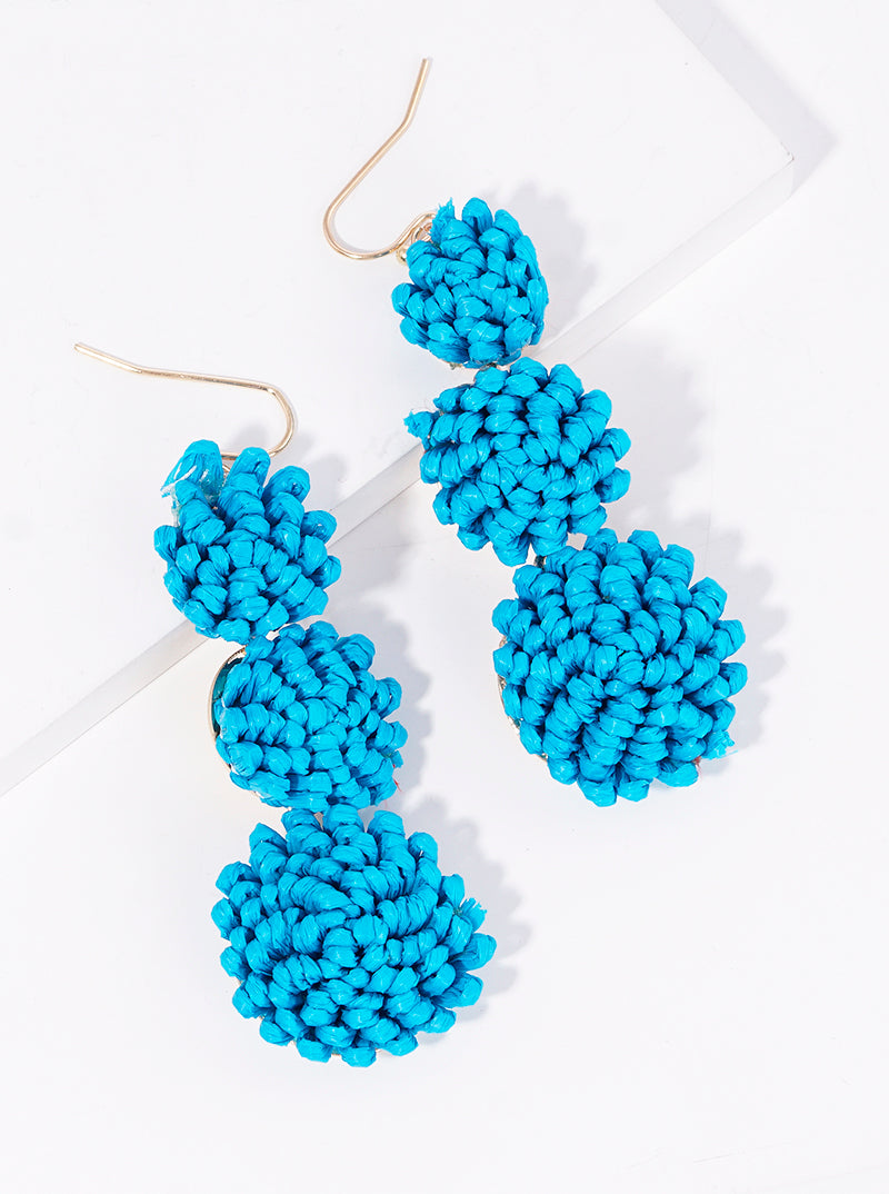 3-tier Graduated Round Raffa Dangle Drop Earrings