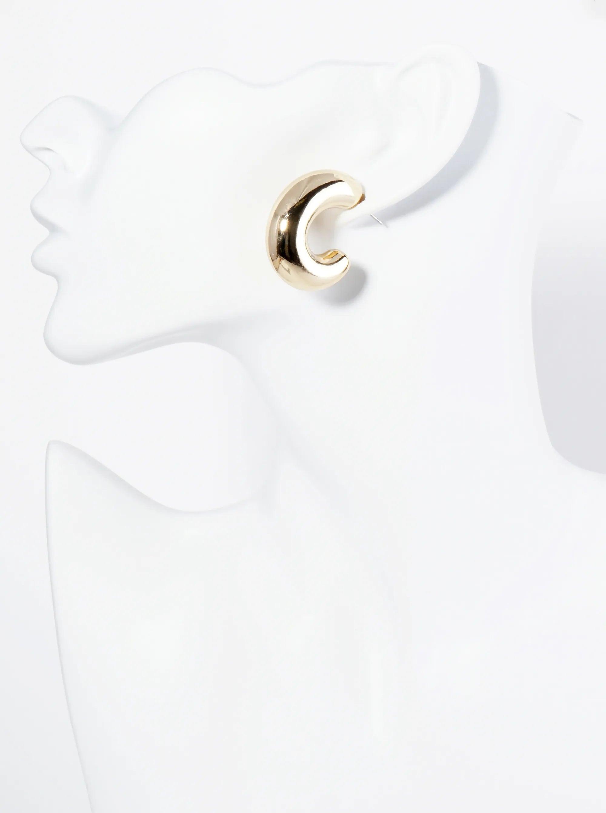 35mm Hollow Metallic Oval Shape Bold Chunky Hoop Earrings