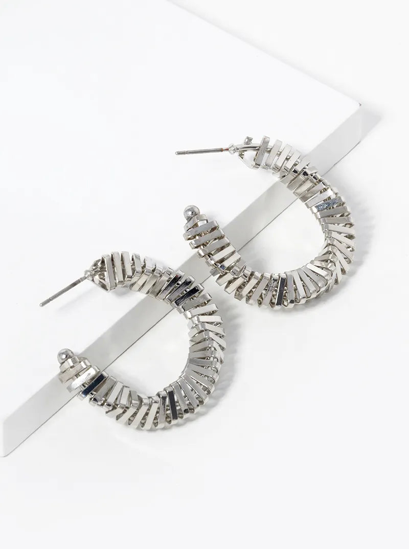 35mm Shiny Brass Twisting Hoop Earrings