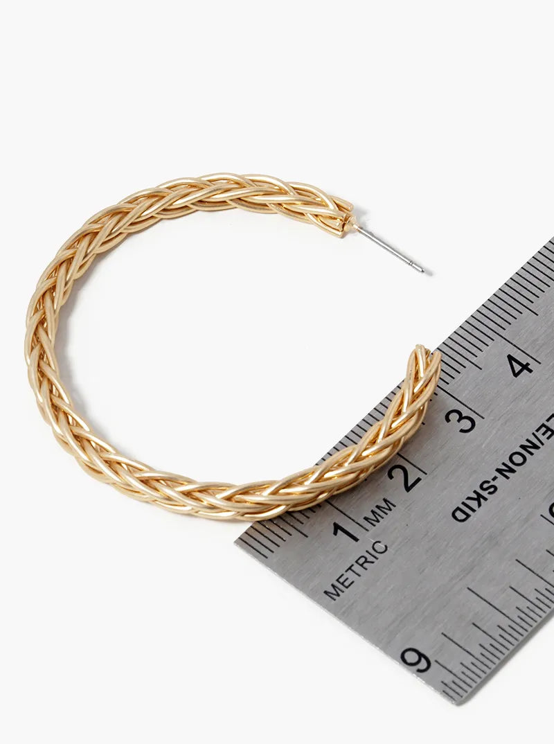 40mm Twisted Wire Open Hoop Earrings