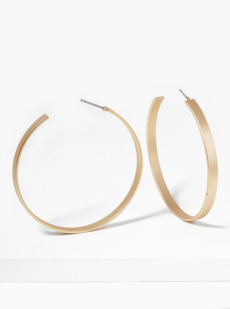 45mm Flat Wide Open Hoop Earrings