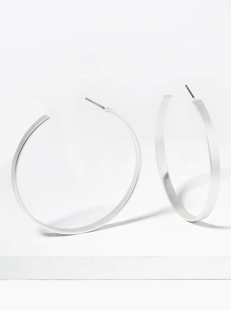 45mm Flat Wide Open Hoop Earrings