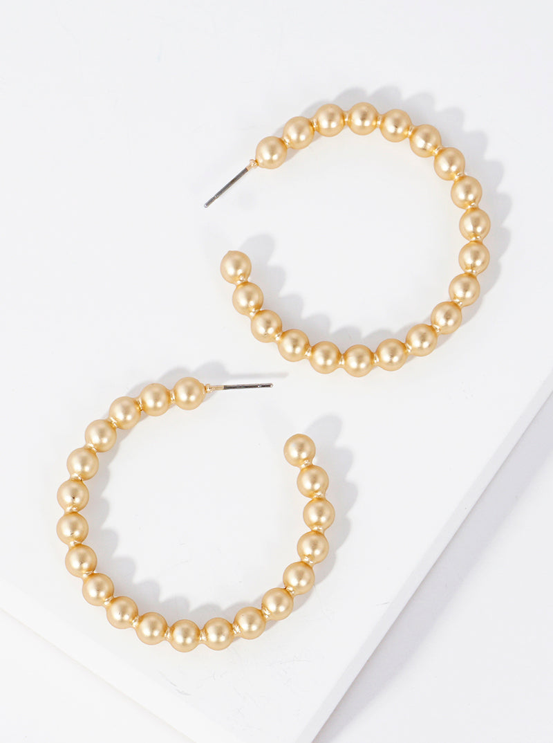 45mm Metal Ball Hoop Earrings