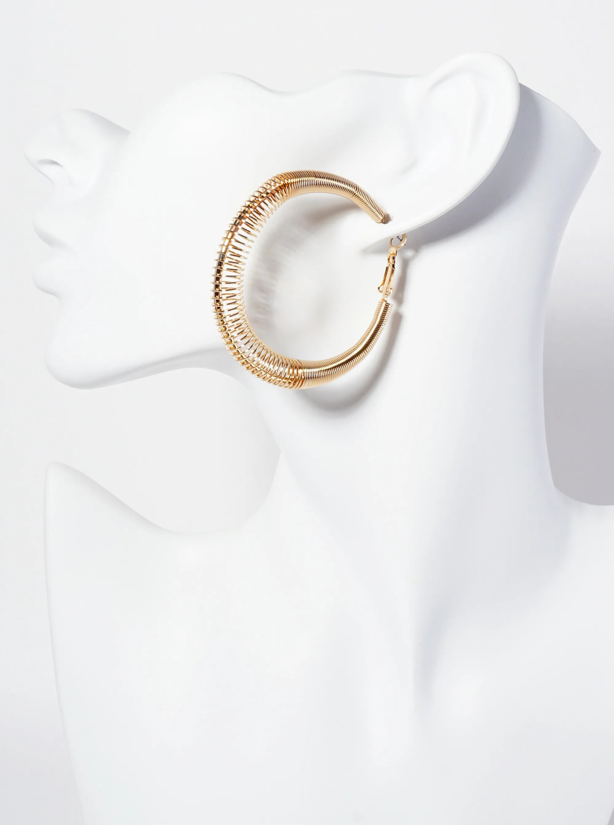 50mm Coil Metal Wire Latch-Back Hoop Earrings