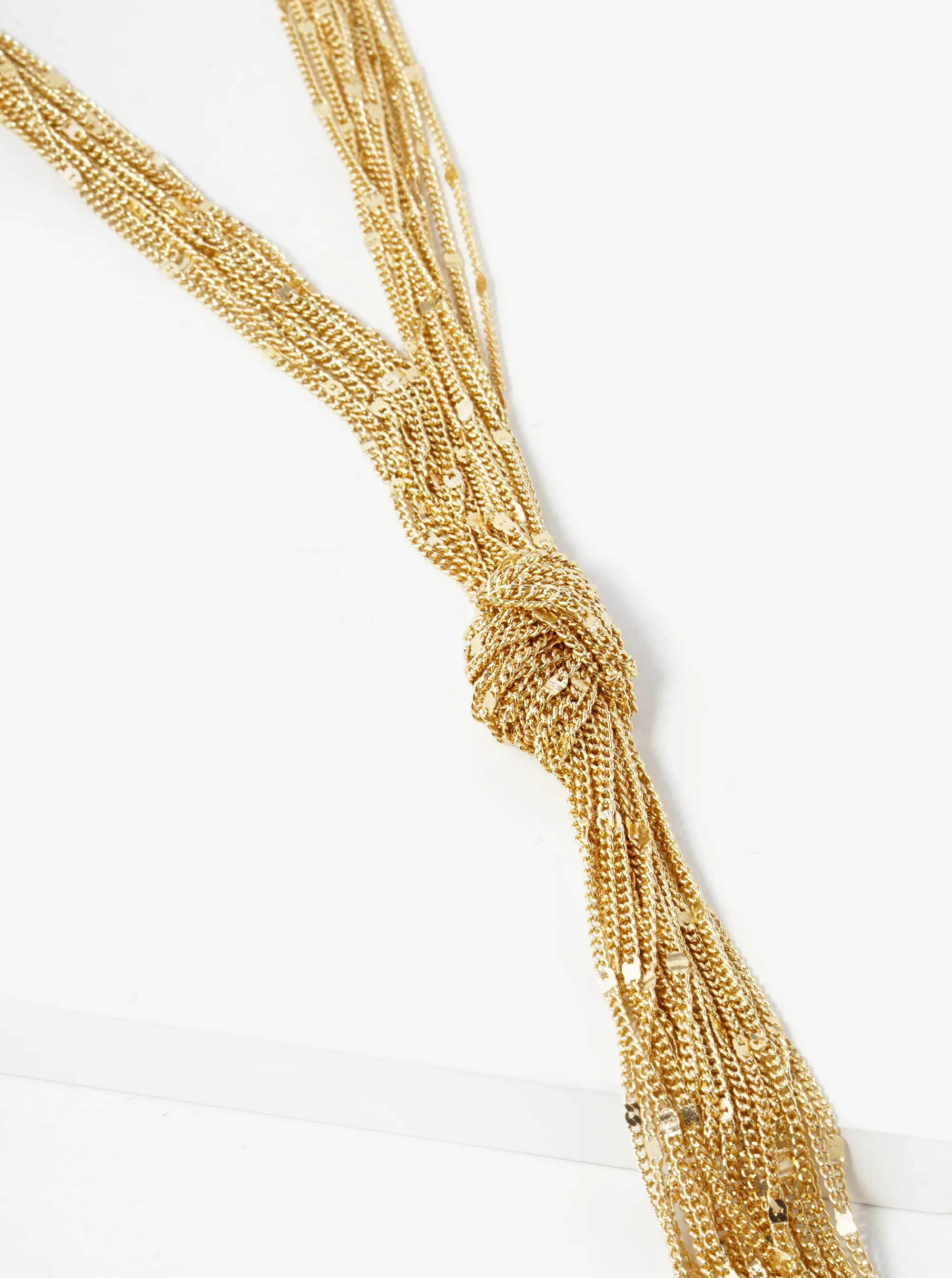 6 Inch Knotted Chain Drop 32 Inch Long Necklace