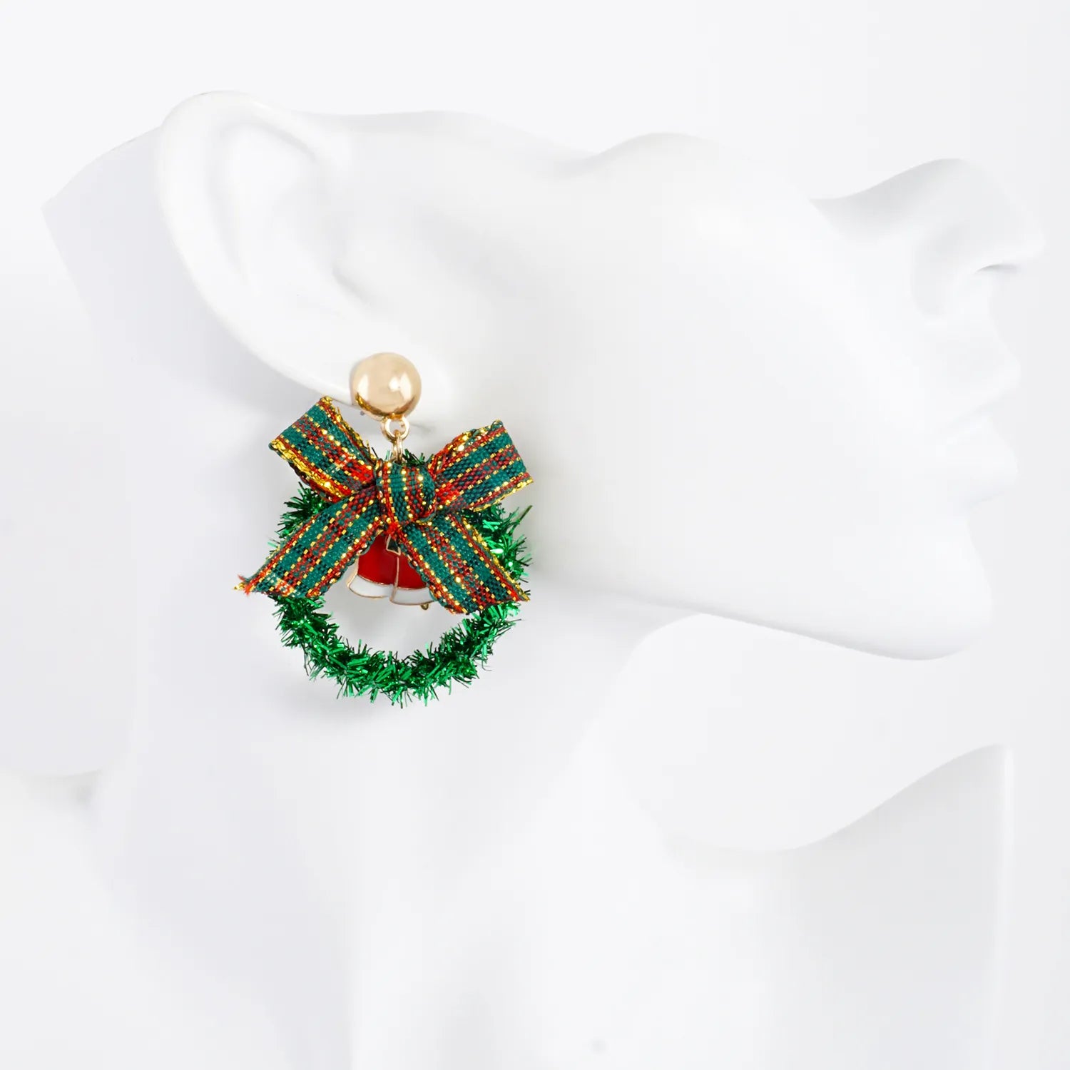 Christmas Bell Wreath Statement Earrings
