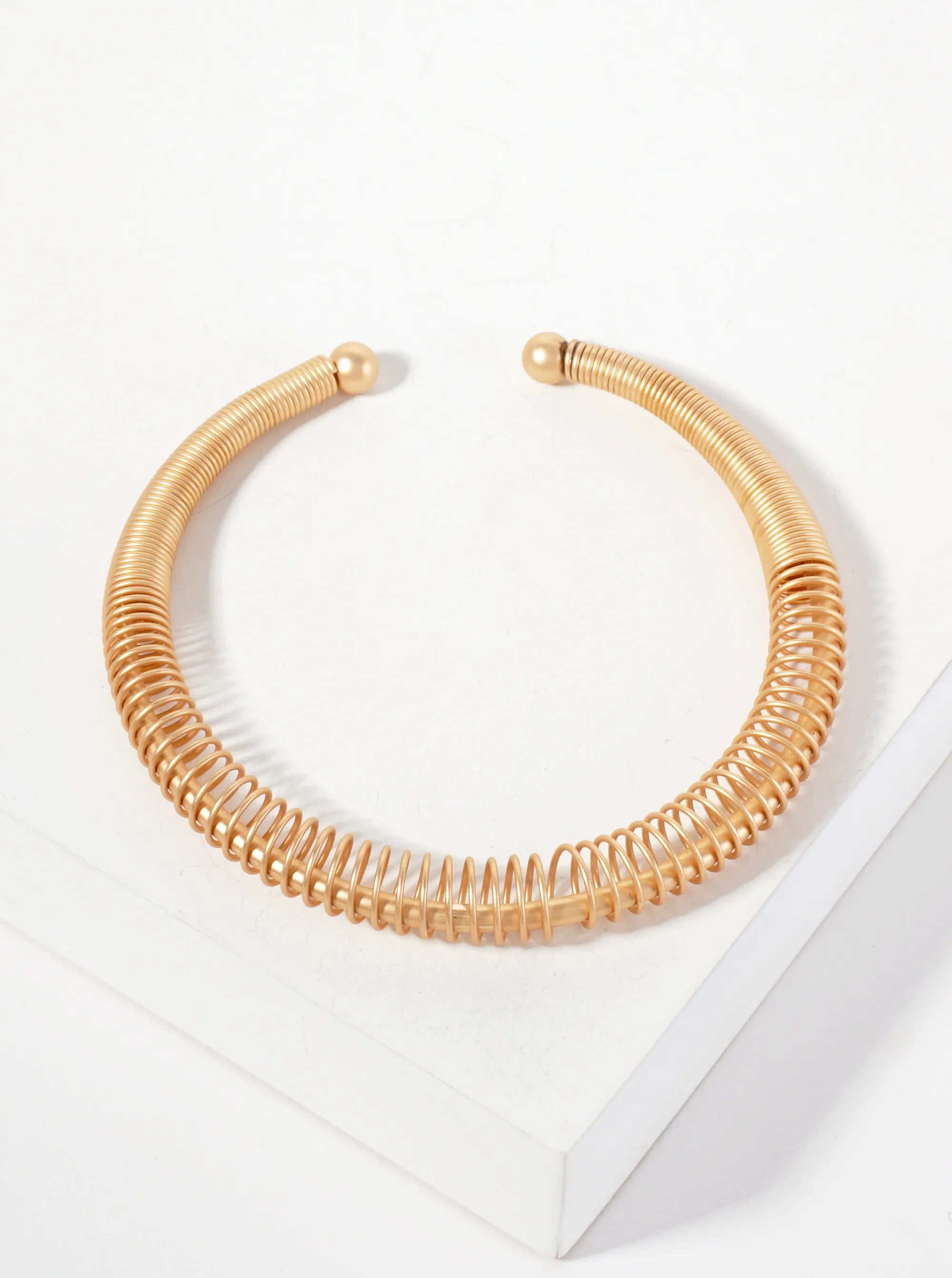 Coiled Metal Wire Open Cuff Bracelet