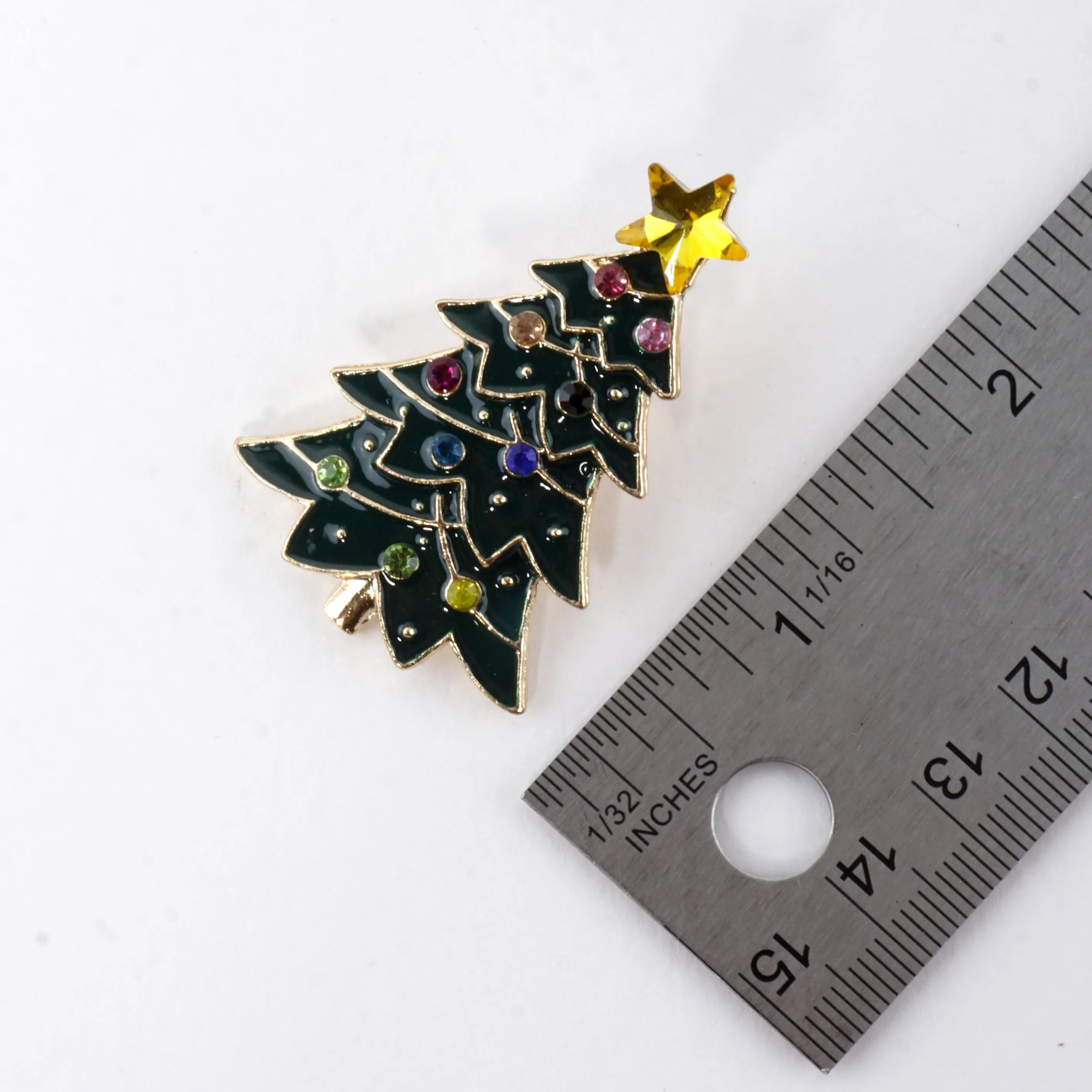 Crystal Christmas Tree Earrings With Star Topper