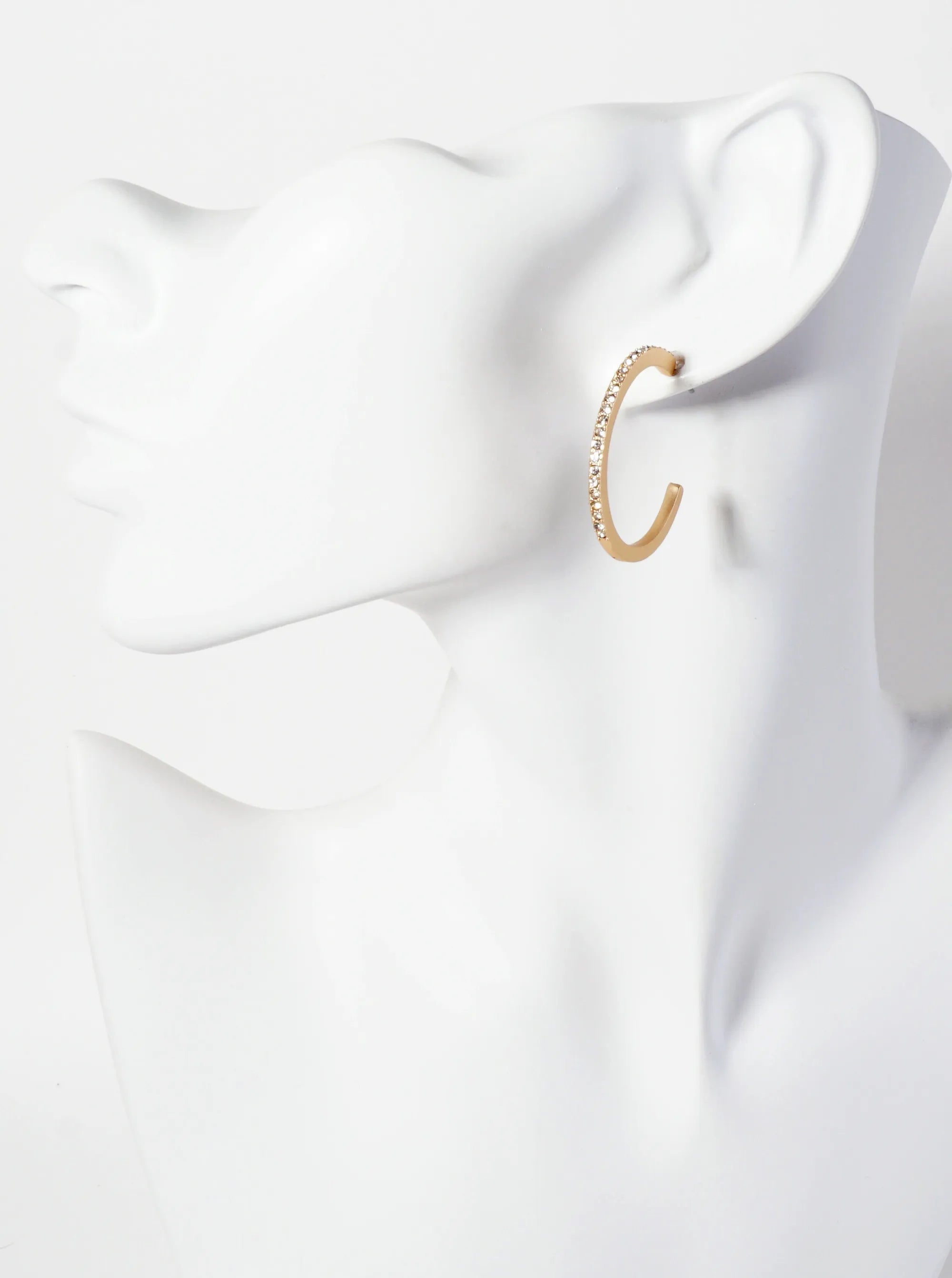 Crystal-Pave 30mm Open Hoop Earrings