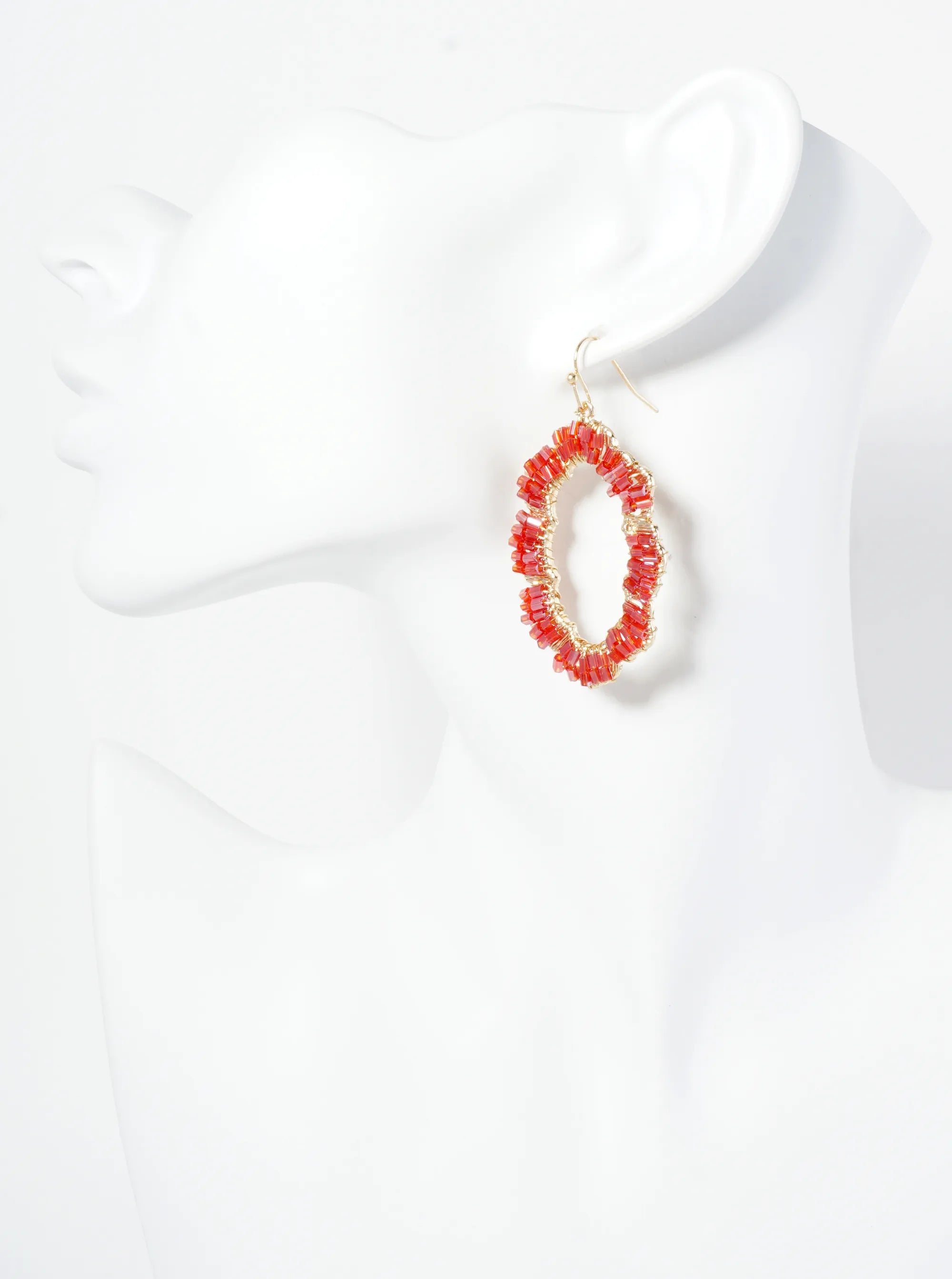 Cylinder Beaded Cloud Shaped Dangle Earrings