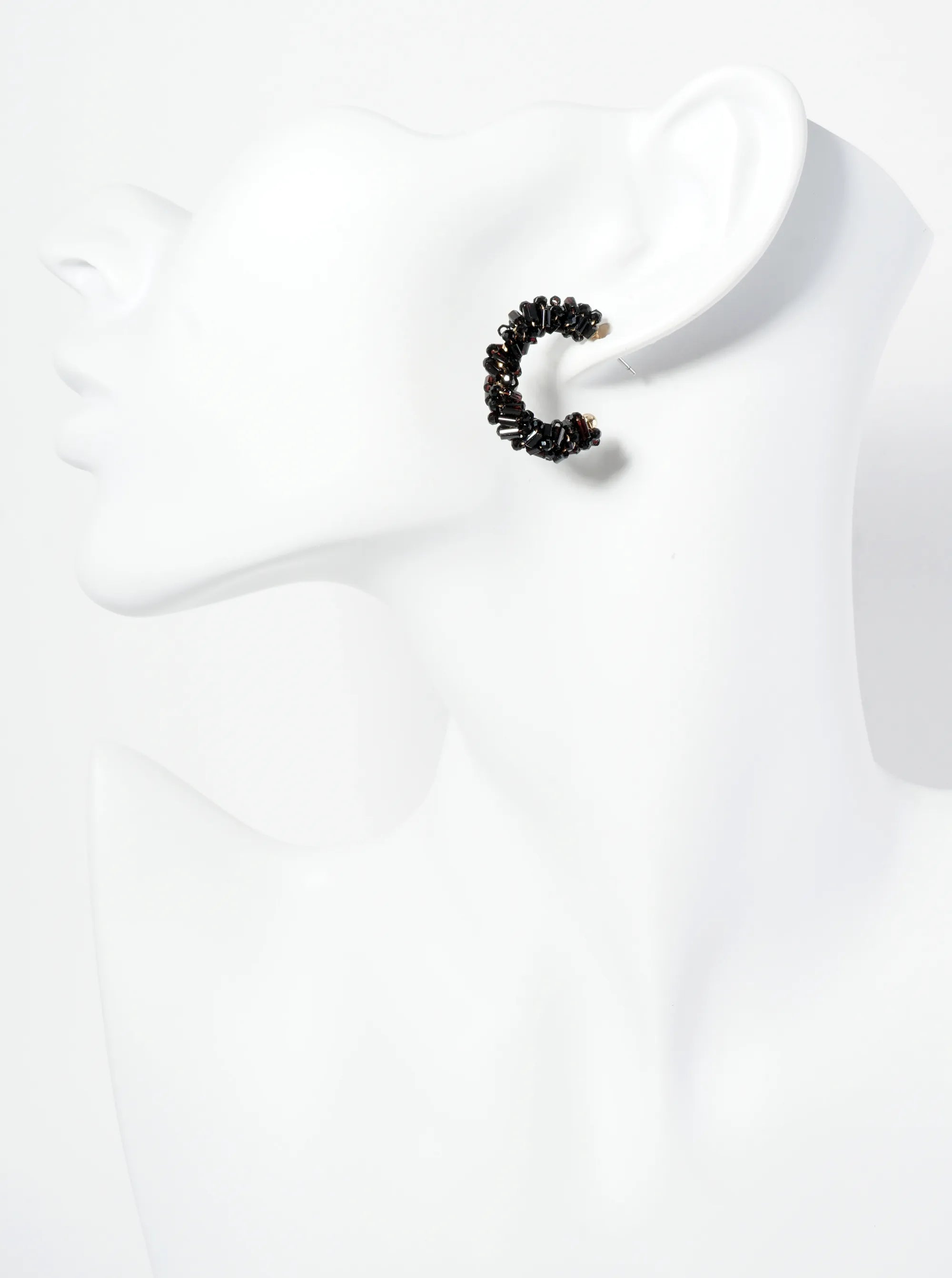 Glass Beads Wire Wrapped 25mm Open Hoop Earrings