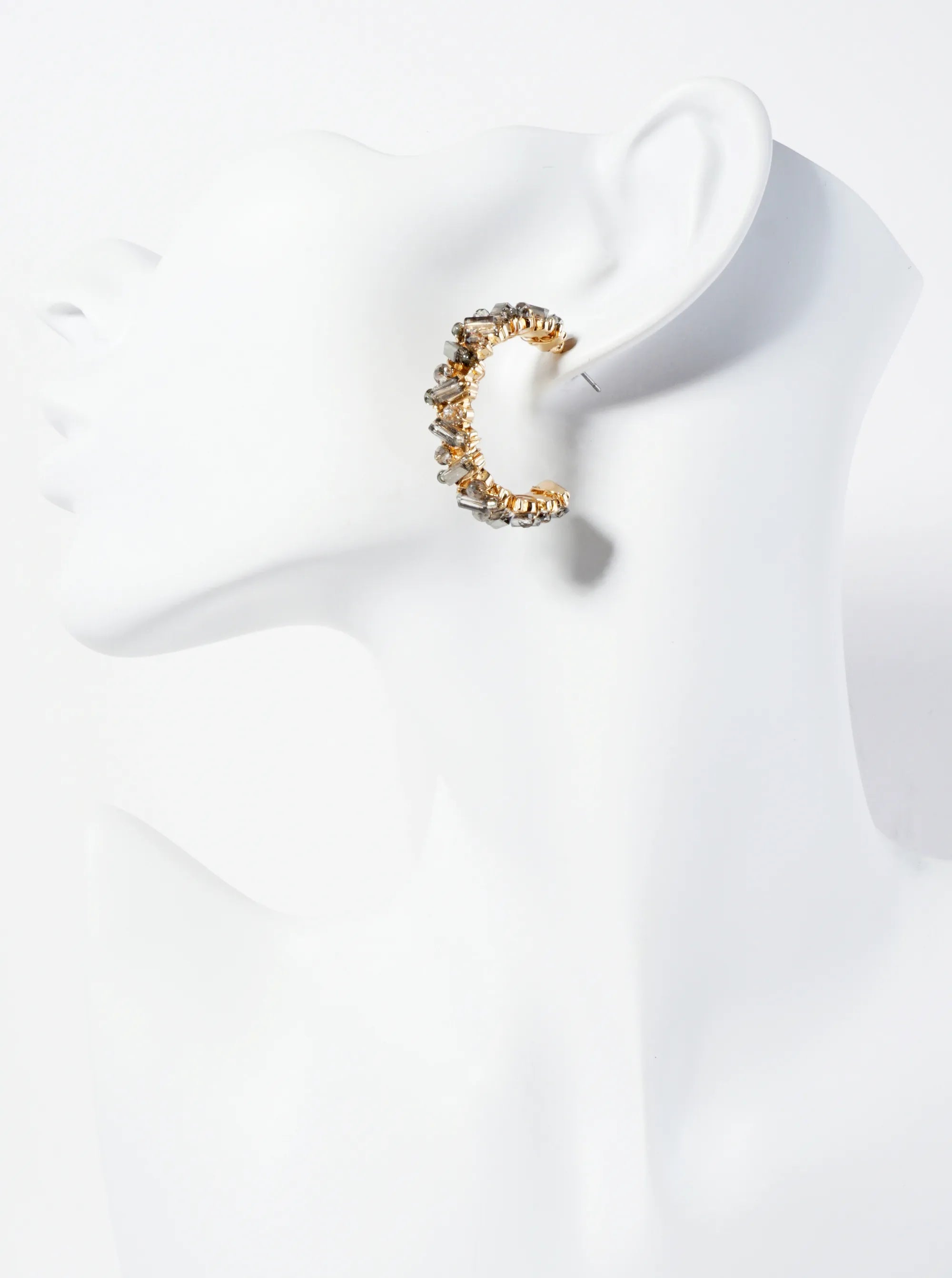 Glass Beads Wire Wrapped 30mm Wide Hoop Earrings