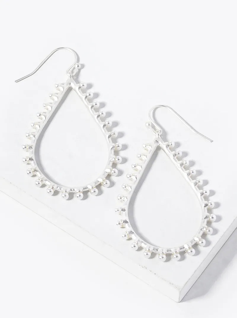 Pearl Beaded Teardrop Lightweight Dangle Earrings