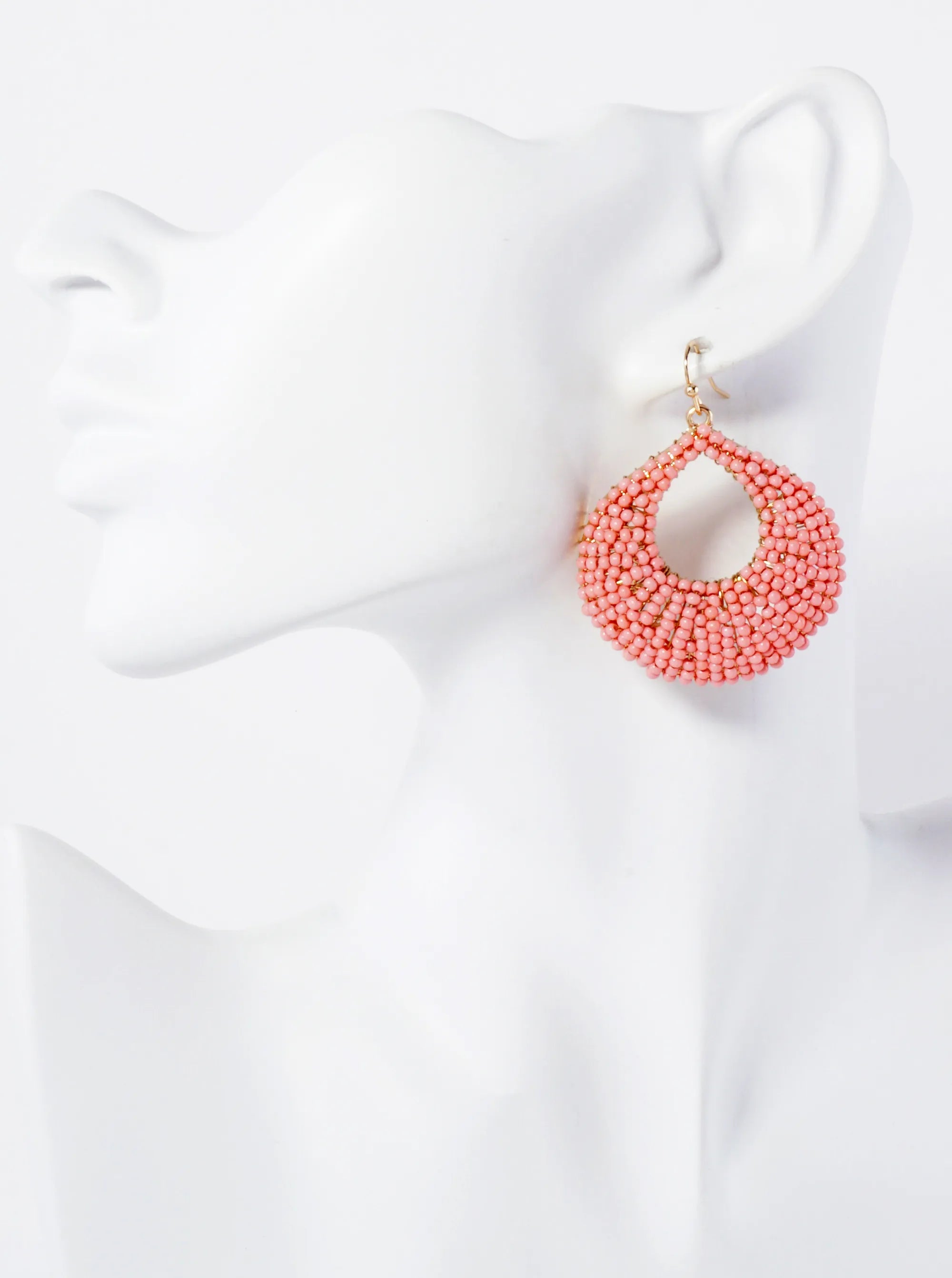 Seashell-Inspired Seed-Bead Embellished Earrings