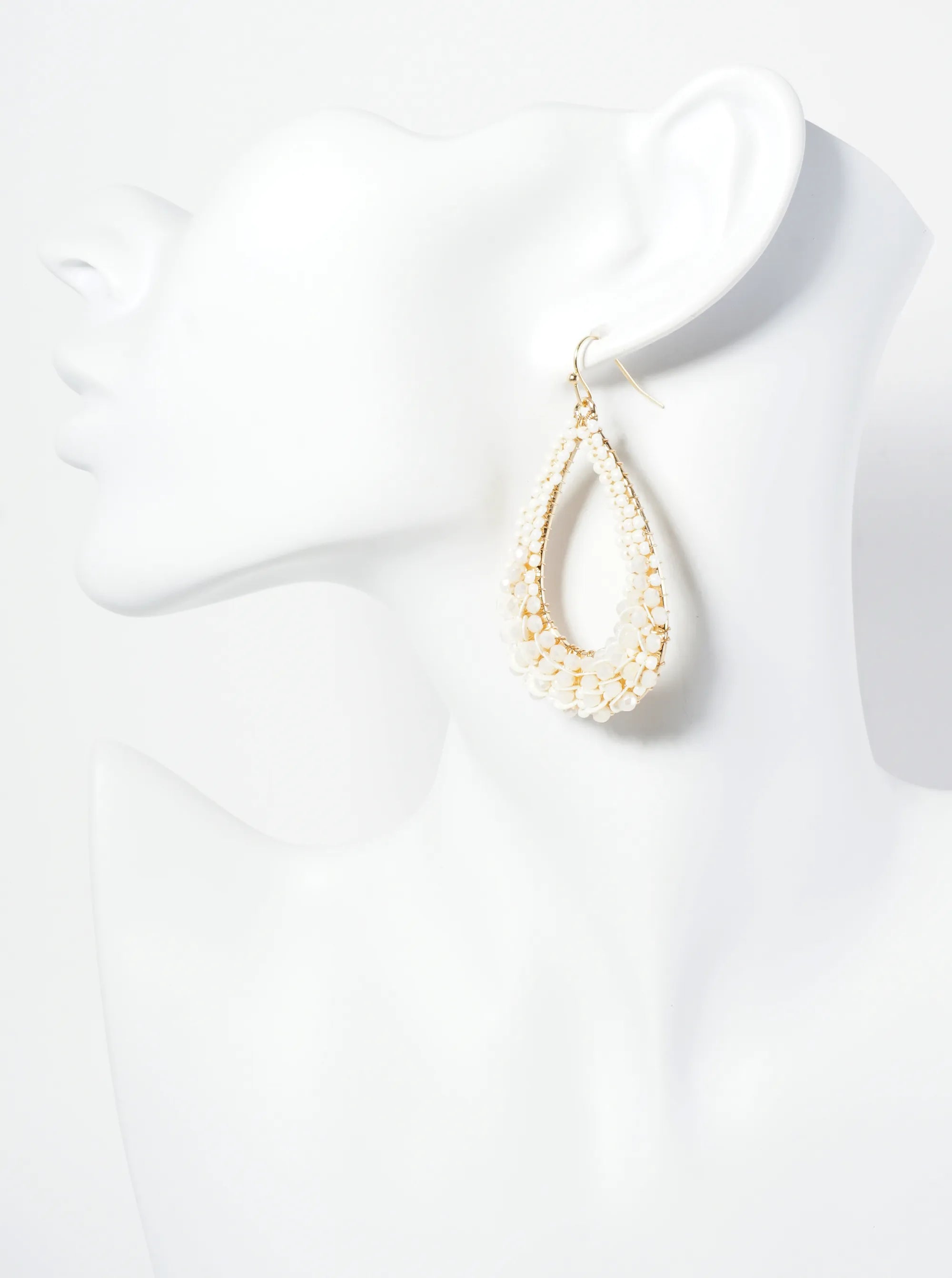 Spangle And Glass Beaded Teardrop Dangle Earrings