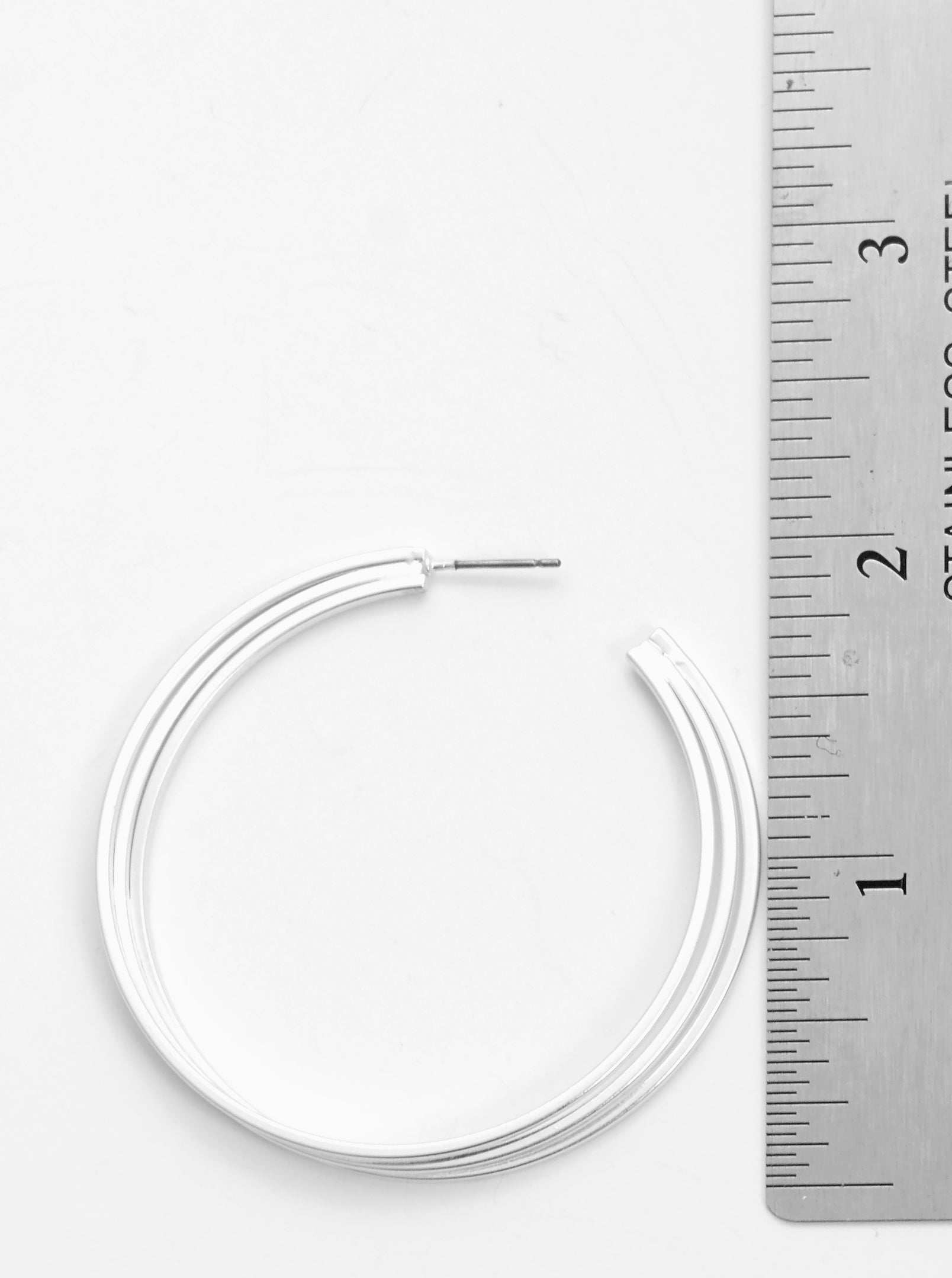 Triple Layered Metal Hoop Earrings