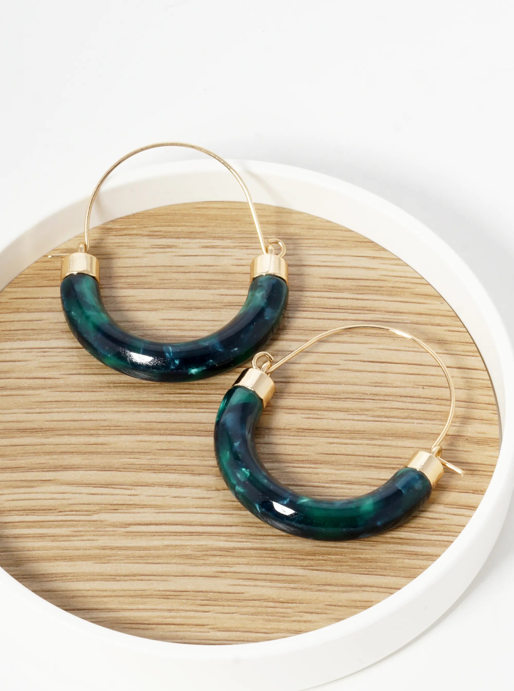 U Shape Acetate Drop Earrings