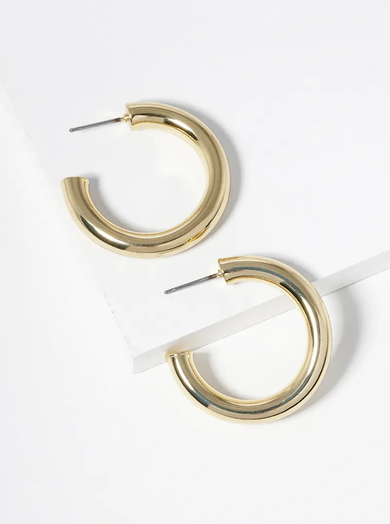 18K Gold Dipped 30mm Bold Open Hoop Earrings