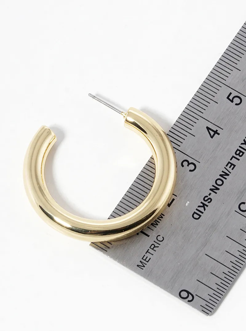 18K Gold Dipped 35mm Bold Open Hoop Earrings