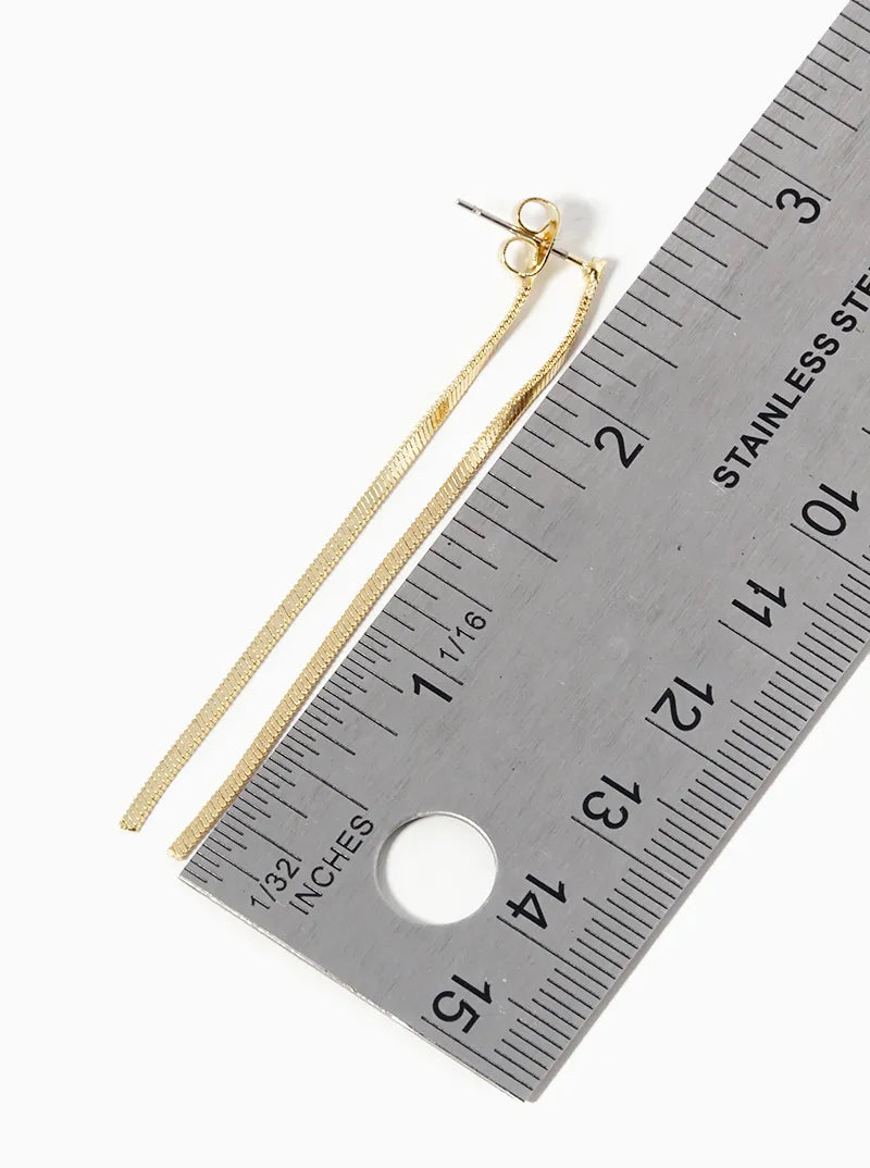 18k Gold Dipped Double Sided Drop Delicate Earrings