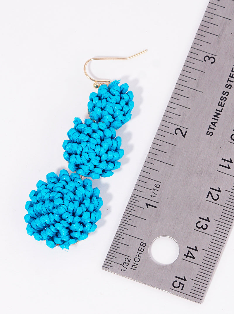 3-tier Graduated Round Raffa Dangle Drop Earrings