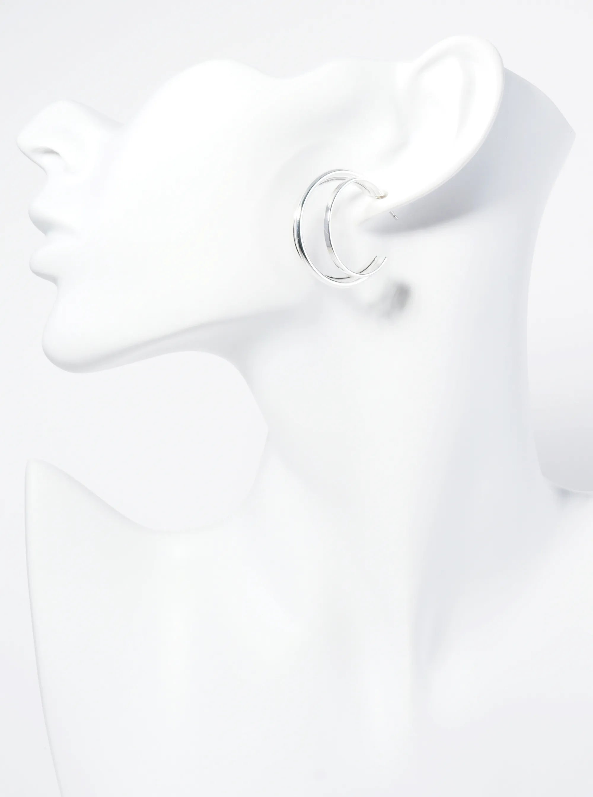 30mm Metal Triple Layer Hoop Earrings