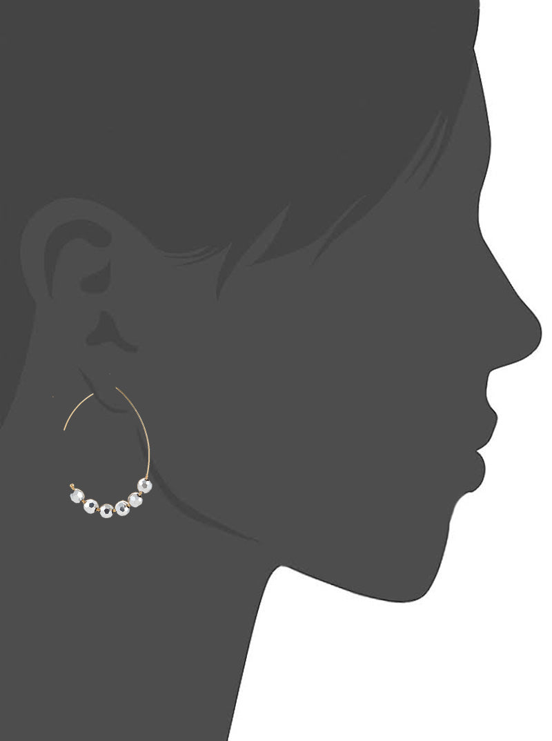 30mm Glass Beaded Wire Threader Earrings