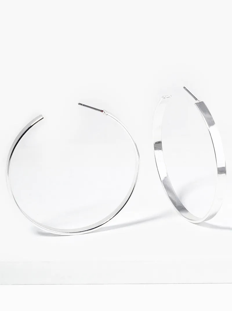 45mm Flat Wide Open Hoop Earrings