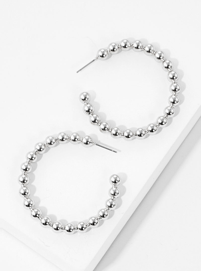 45mm Metal Ball Hoop Earrings