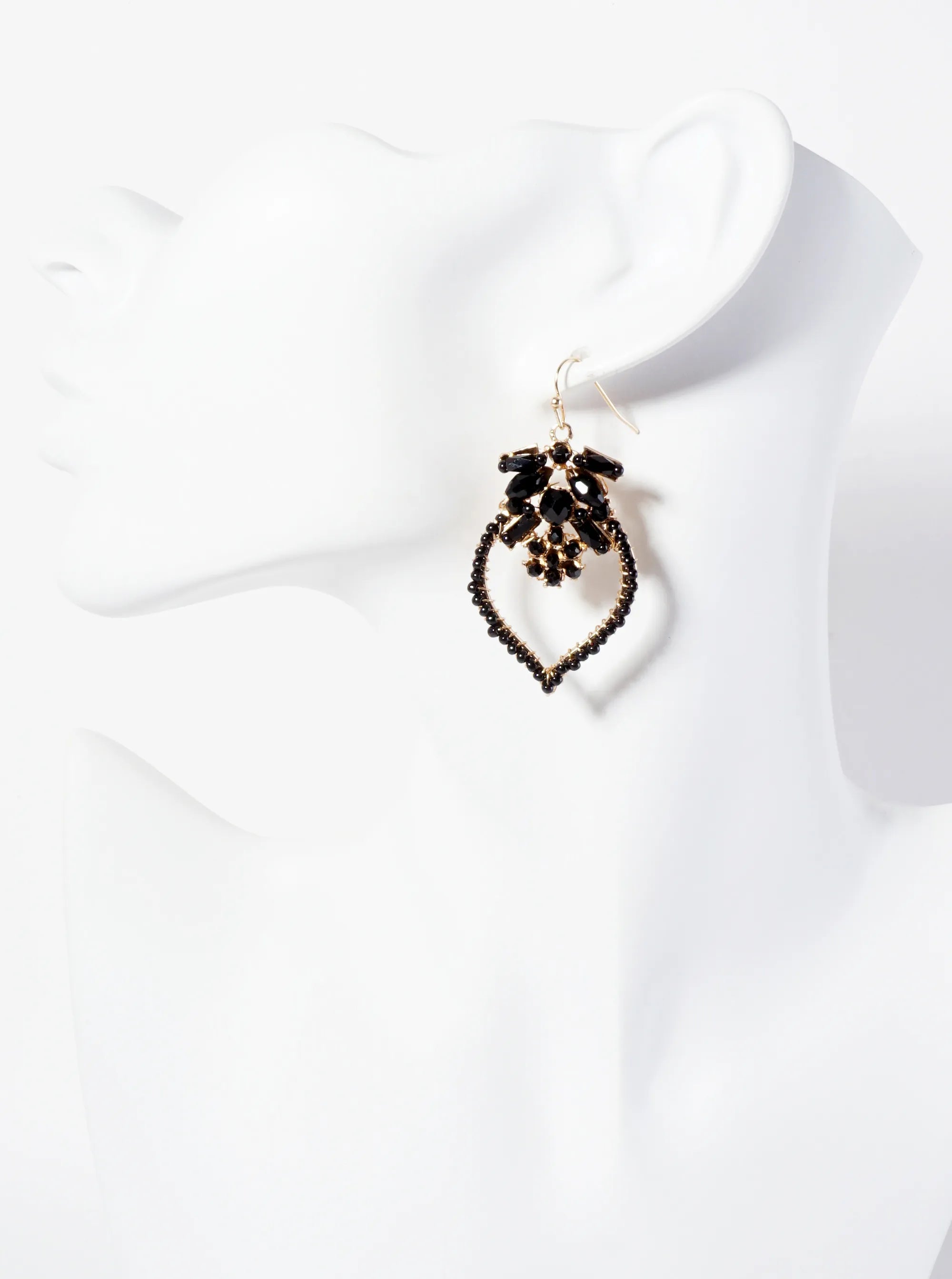 Botanical-Theme Glass-Beads Wire-Wrapped Dangle Earrings With Flower-Shaped Accents In-The-Center