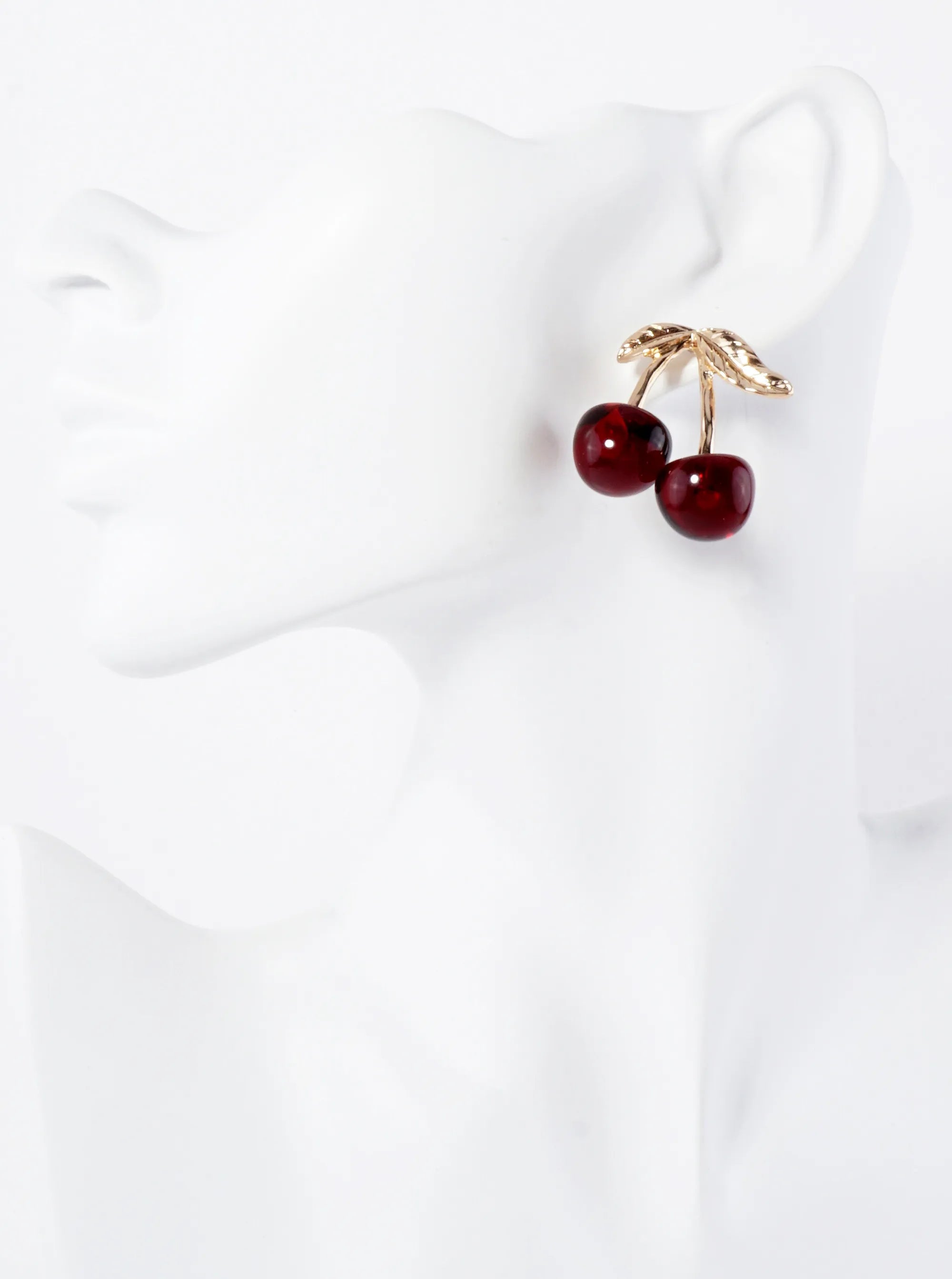 Cherry Drop Sweet Red Fruit Statement Earrings