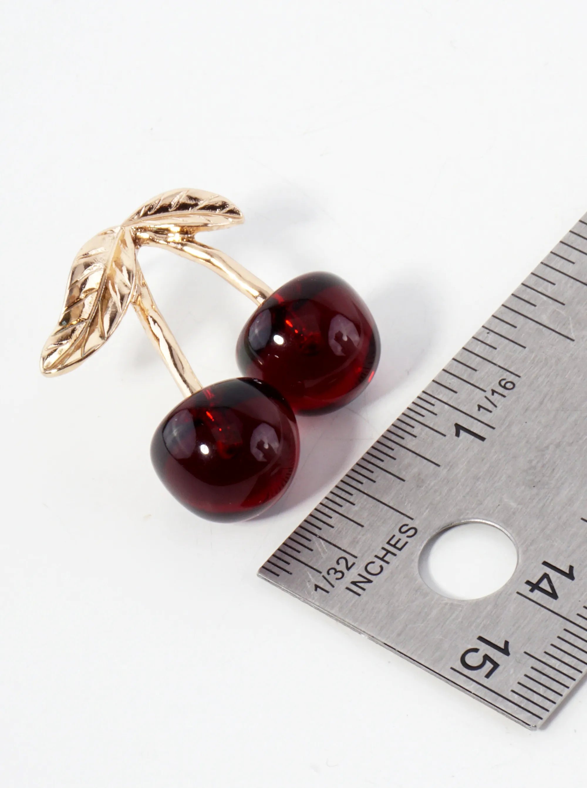 Cherry Drop Sweet Red Fruit Statement Earrings