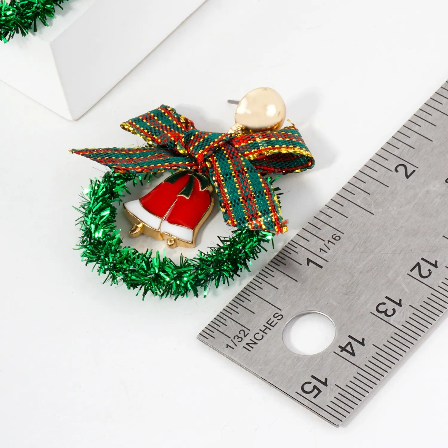 Christmas Bell Wreath Statement Earrings