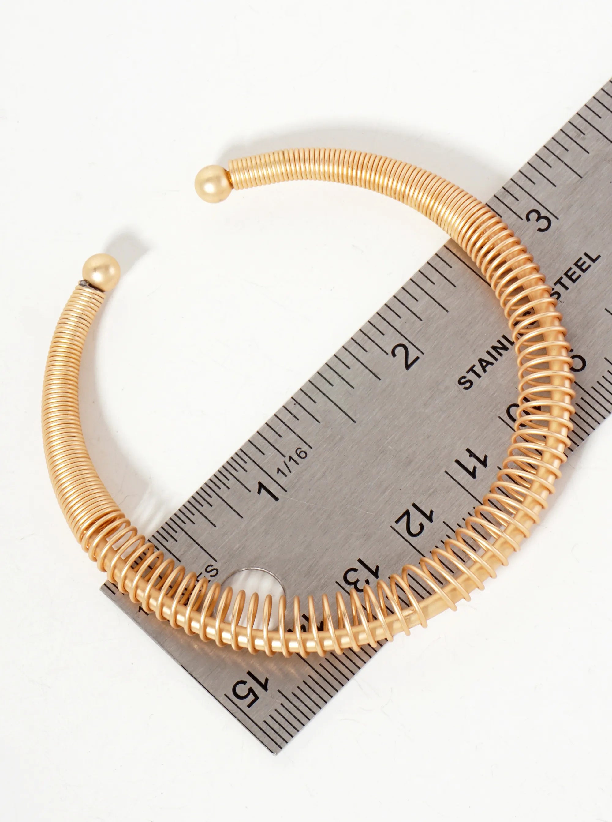 Coiled Metal Wire Open Cuff Bracelet