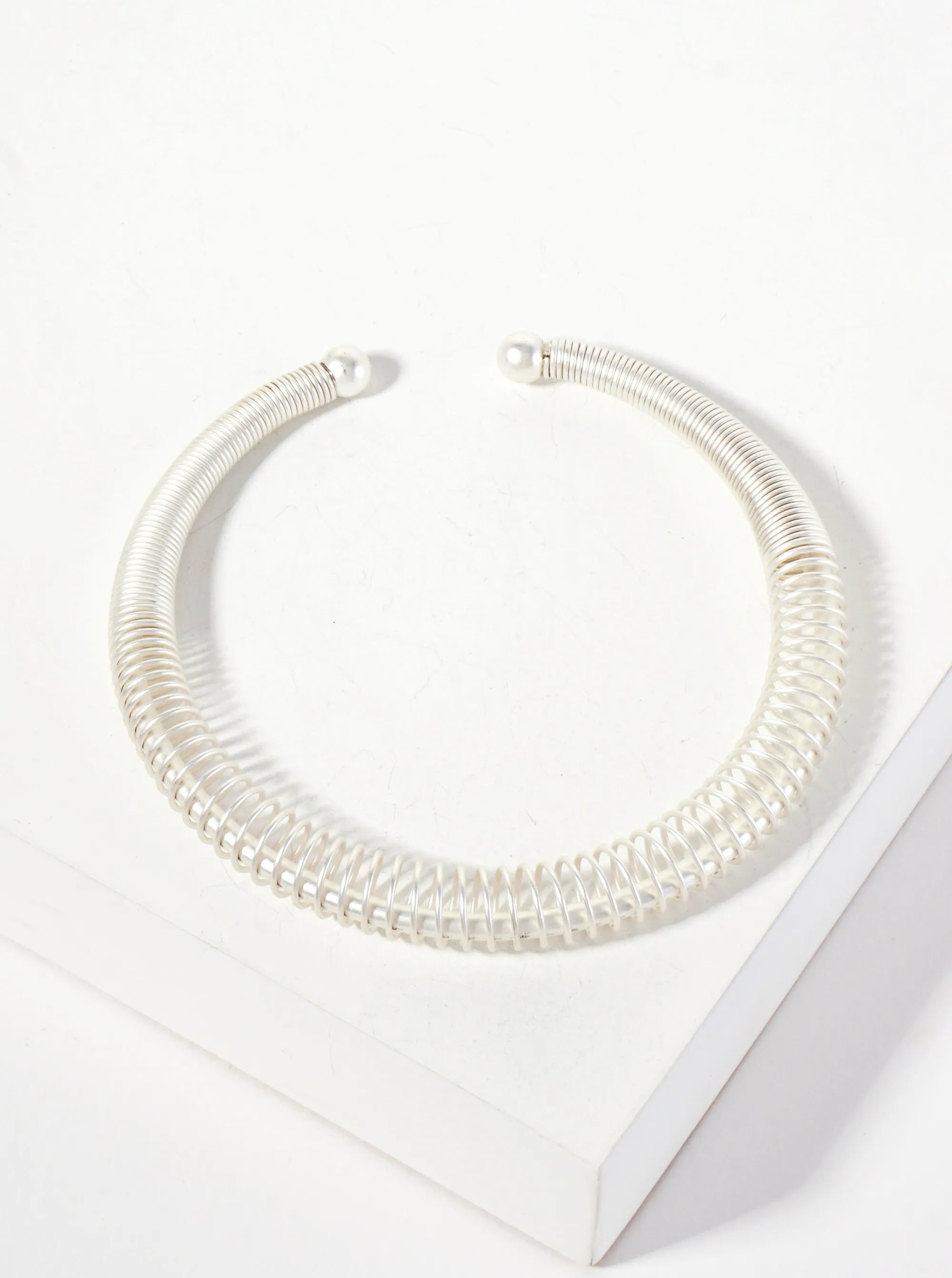 Coiled Metal Wire Open Cuff Bracelet