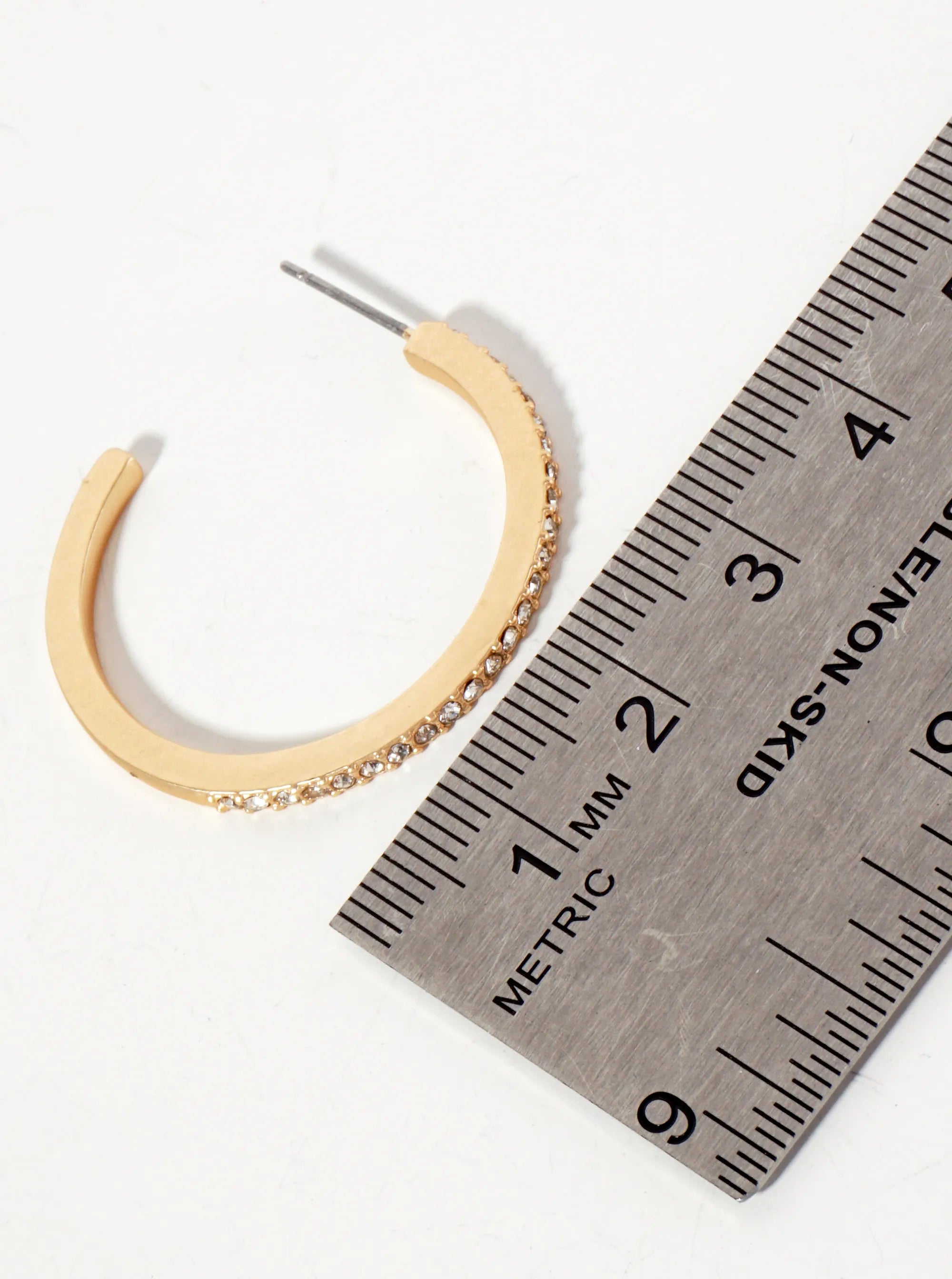 Crystal-Pave 30mm Open Hoop Earrings