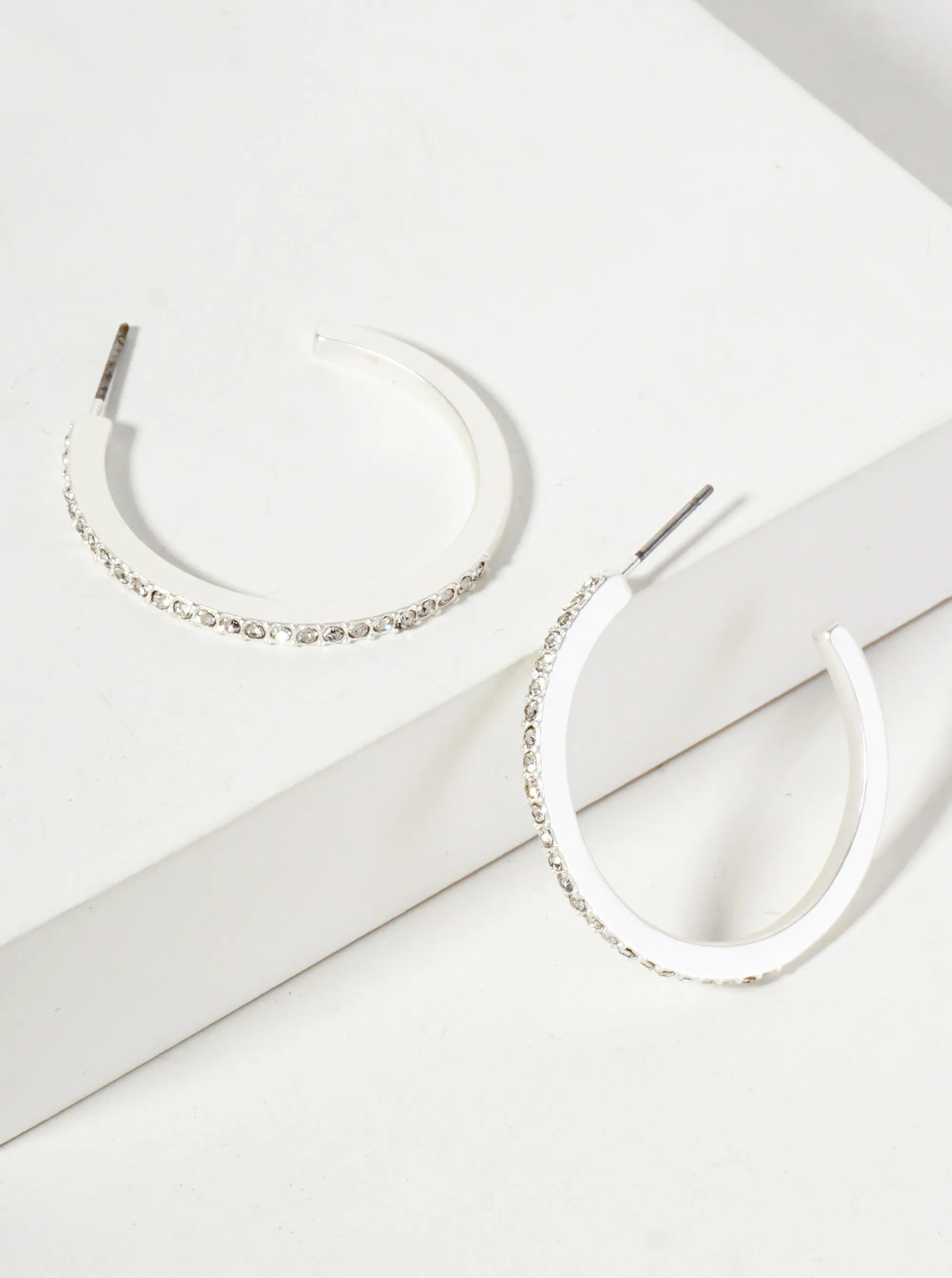 Crystal-Pave 30mm Open Hoop Earrings
