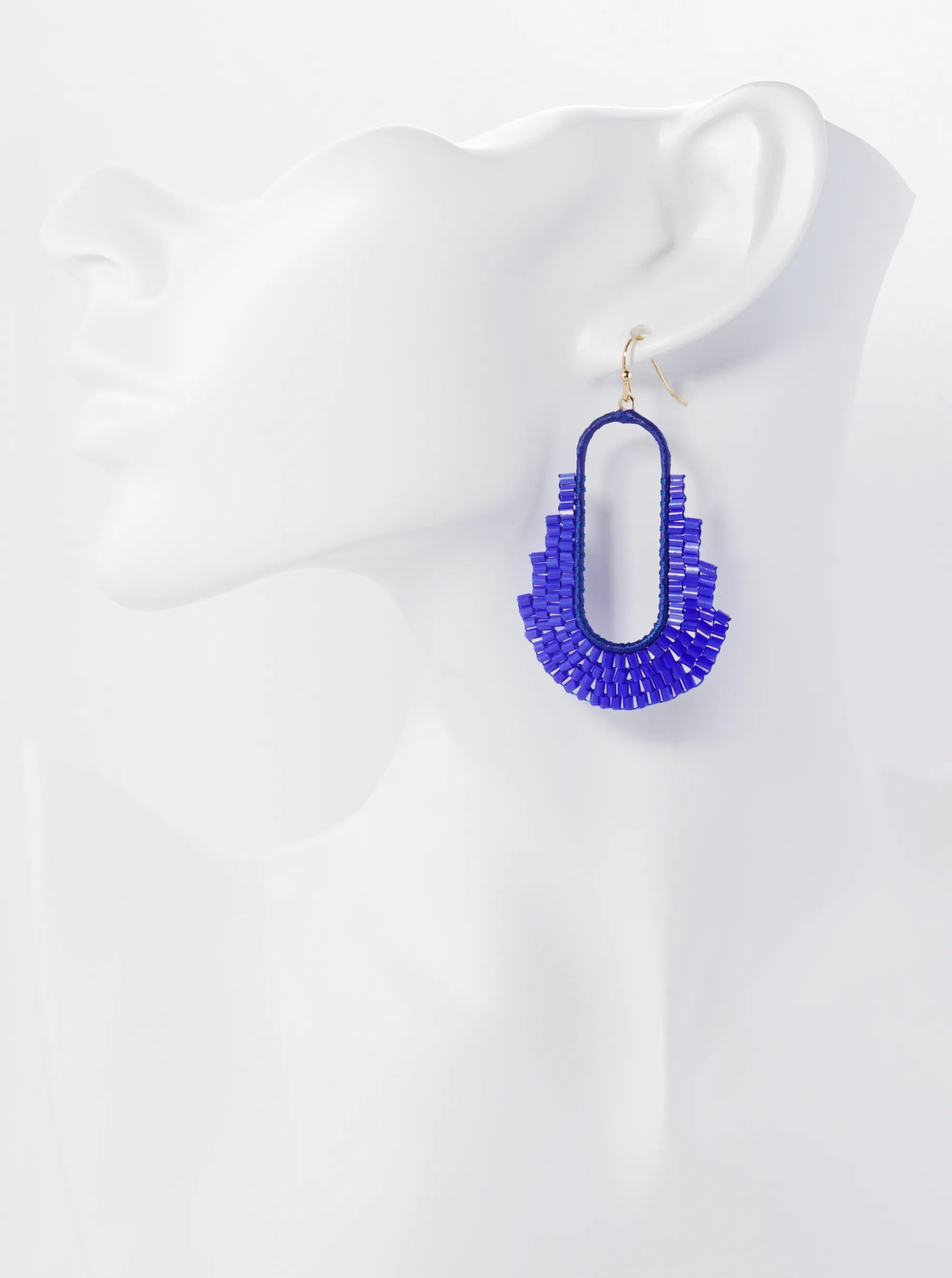 Cylinder Beaded Geometric Shape Drop Dangle Earrings
