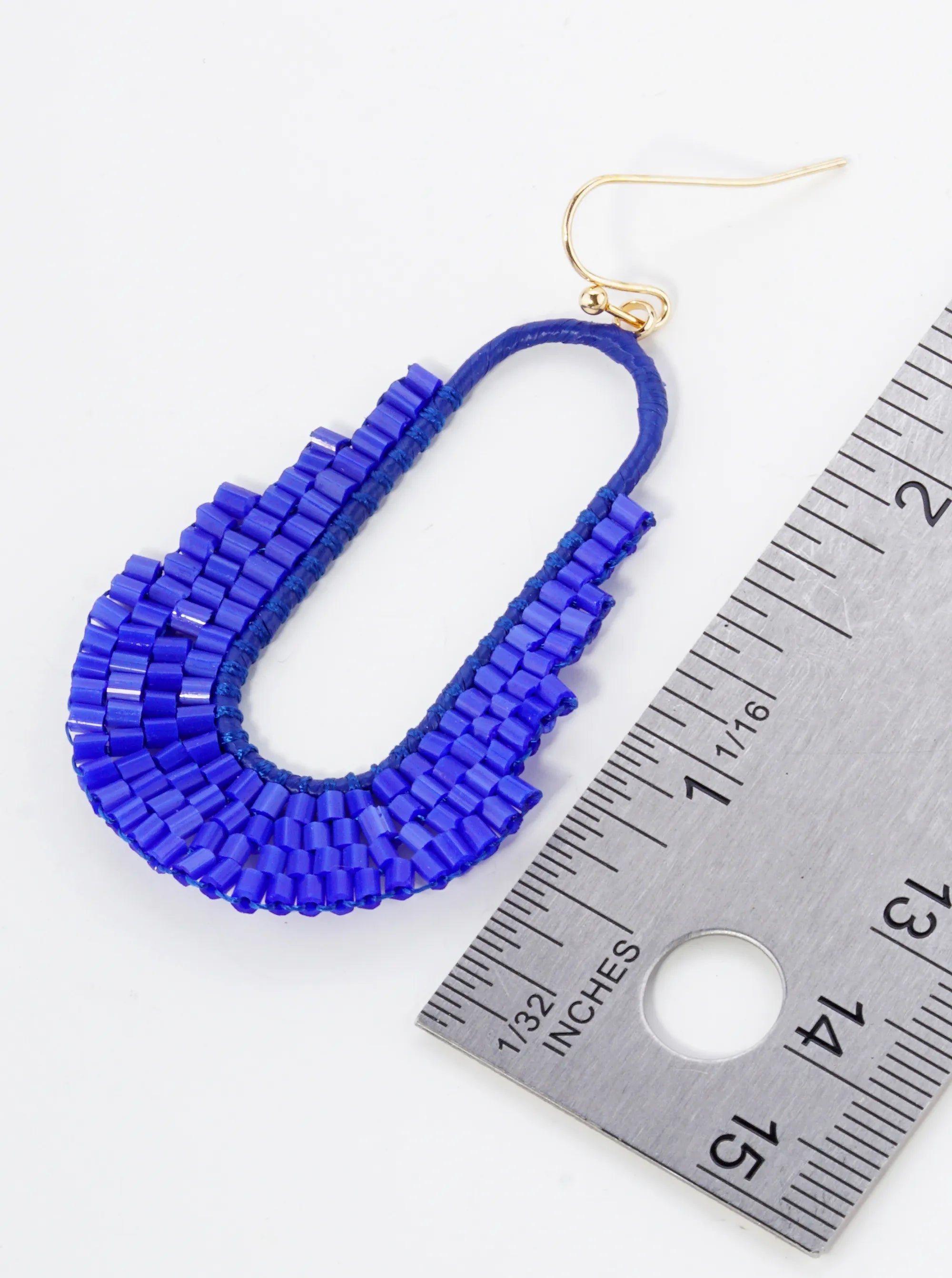 Cylinder Beaded Geometric Shape Drop Dangle Earrings