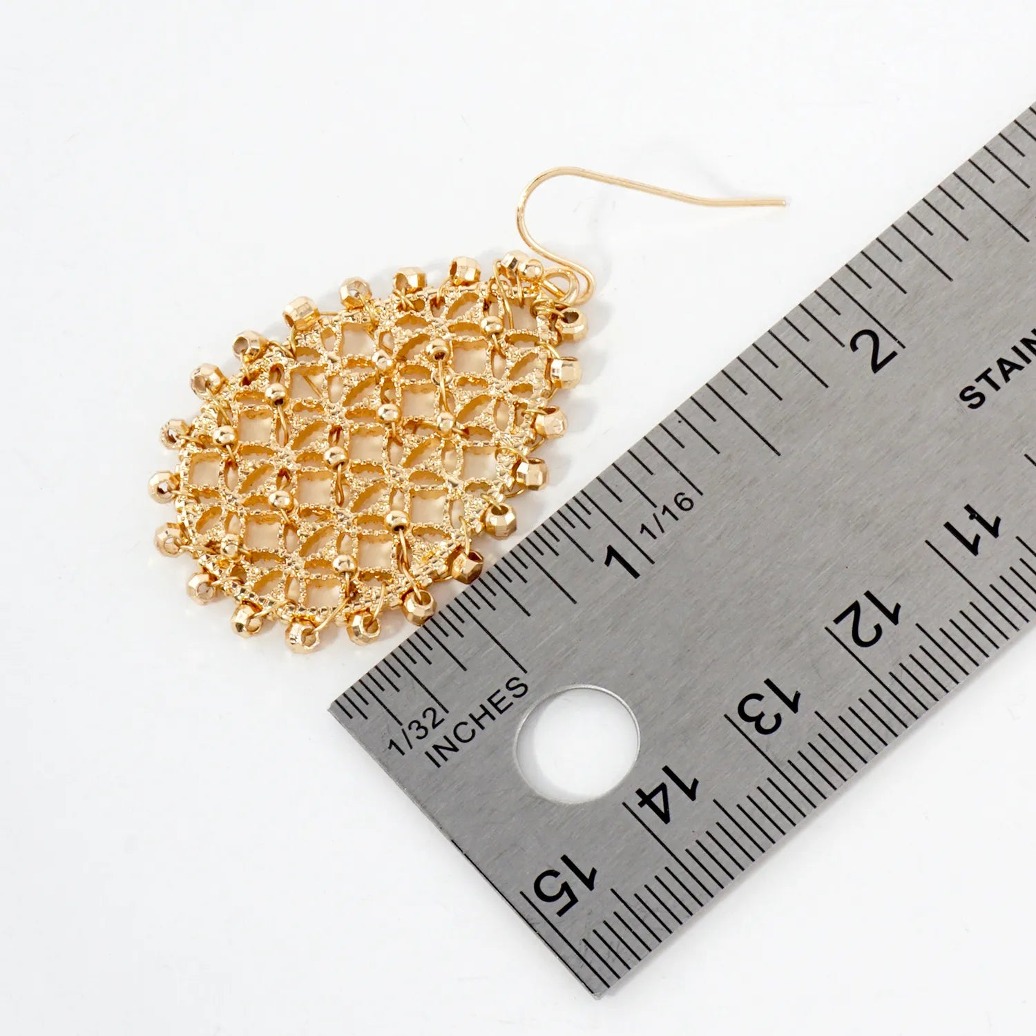 Faceted Metallic Beads Wired Filigree Teardrop Dangle Earrings