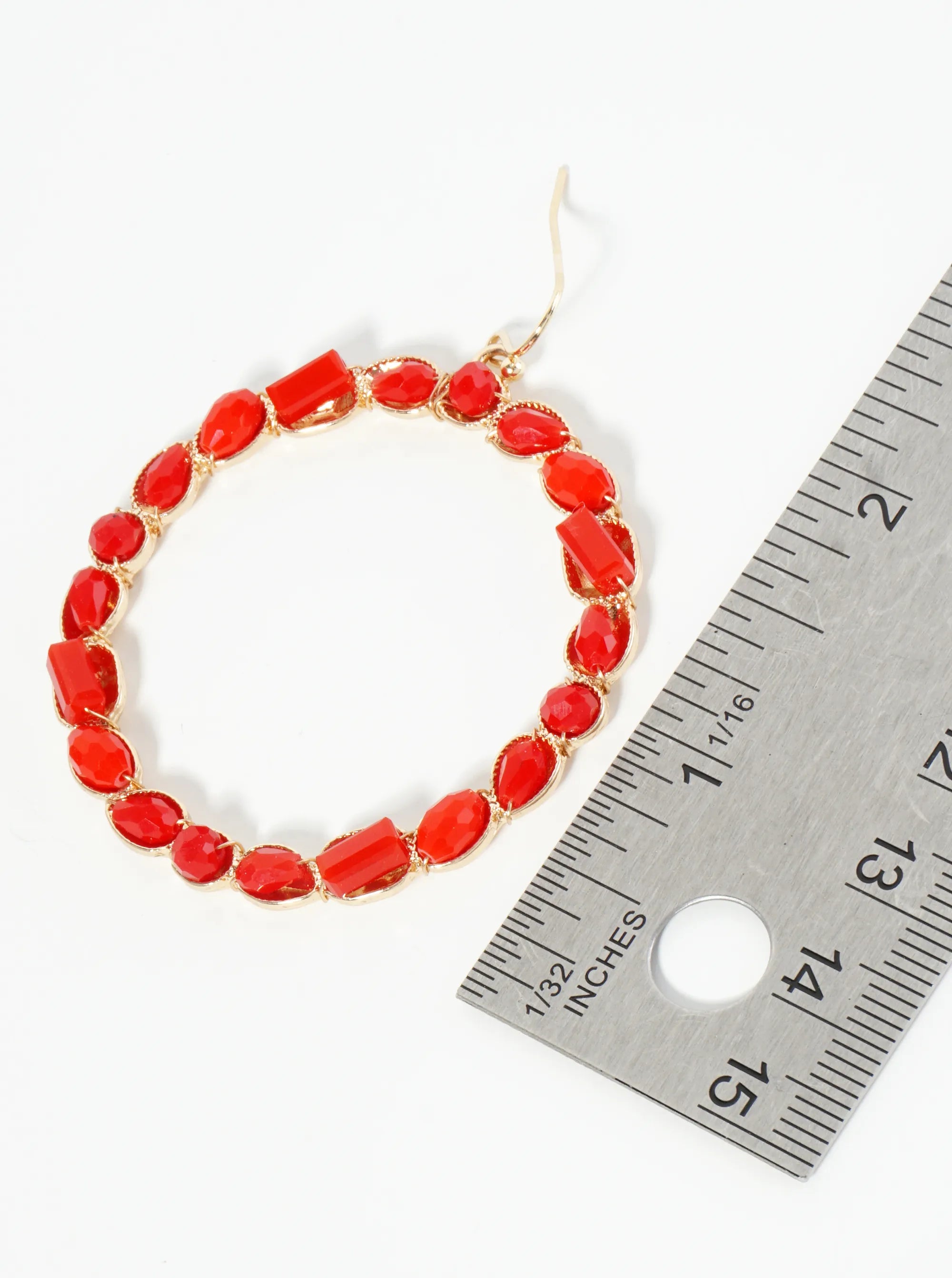 Glass Beaded Circle Drop Earrings