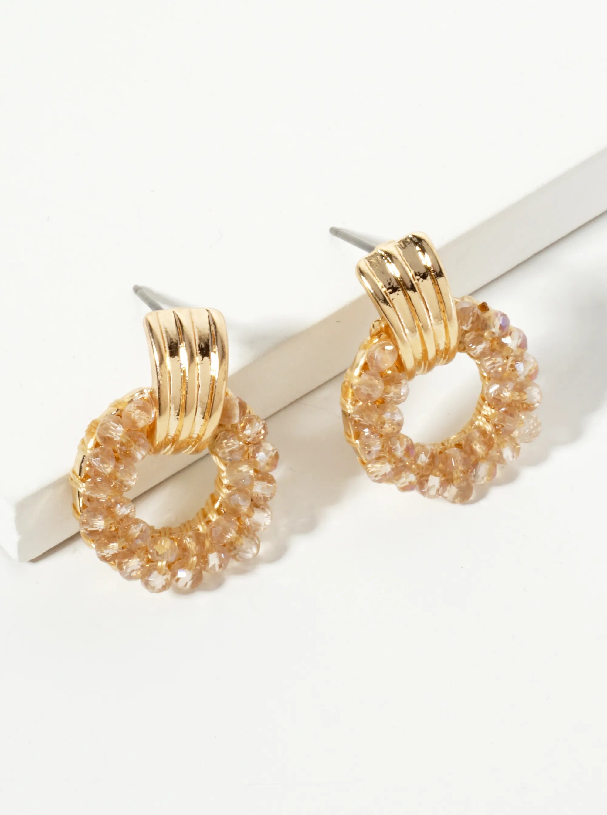 Glass Beaded Door Knocker Design Post Earrings