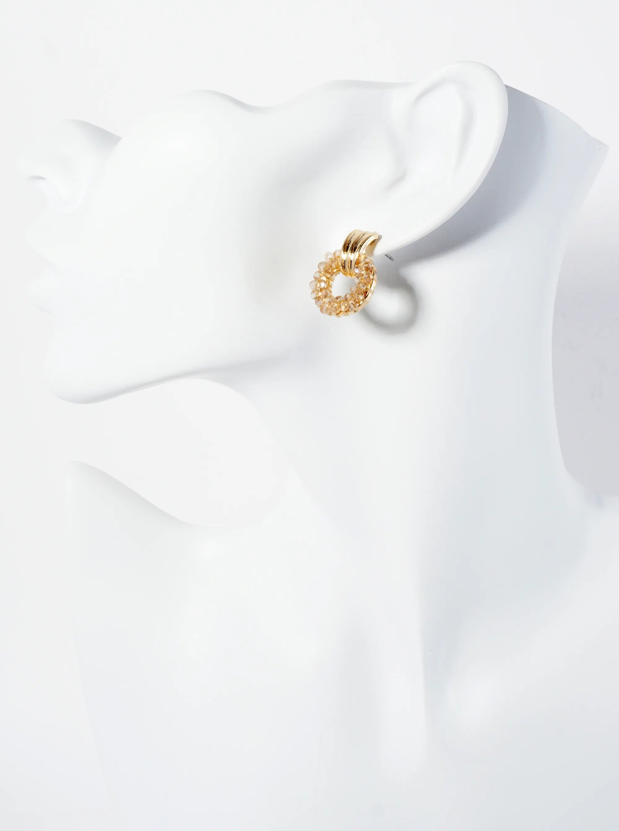 Glass Beaded Door Knocker Design Post Earrings