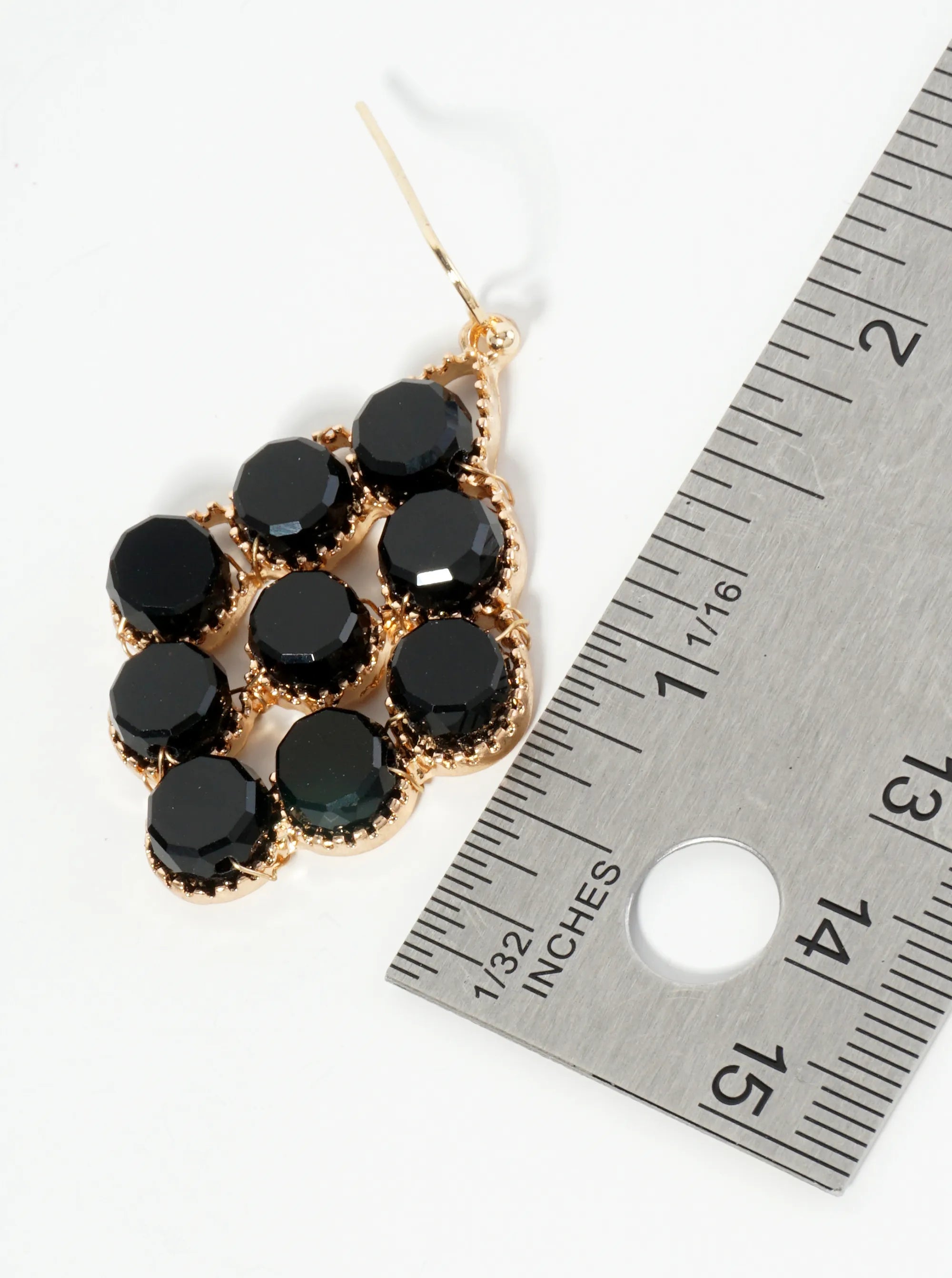 Glass Beaded Rhombus Shape Dangle Earrings