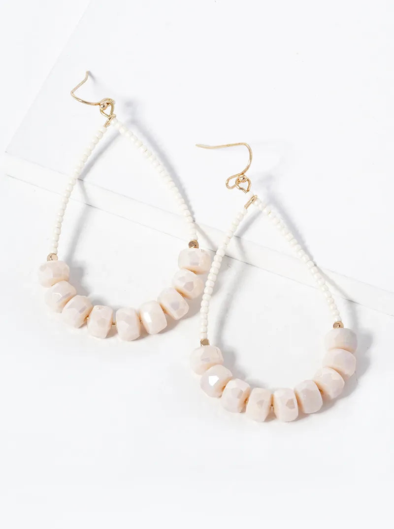 Glass Beaded Teardrop Dangle Earrings