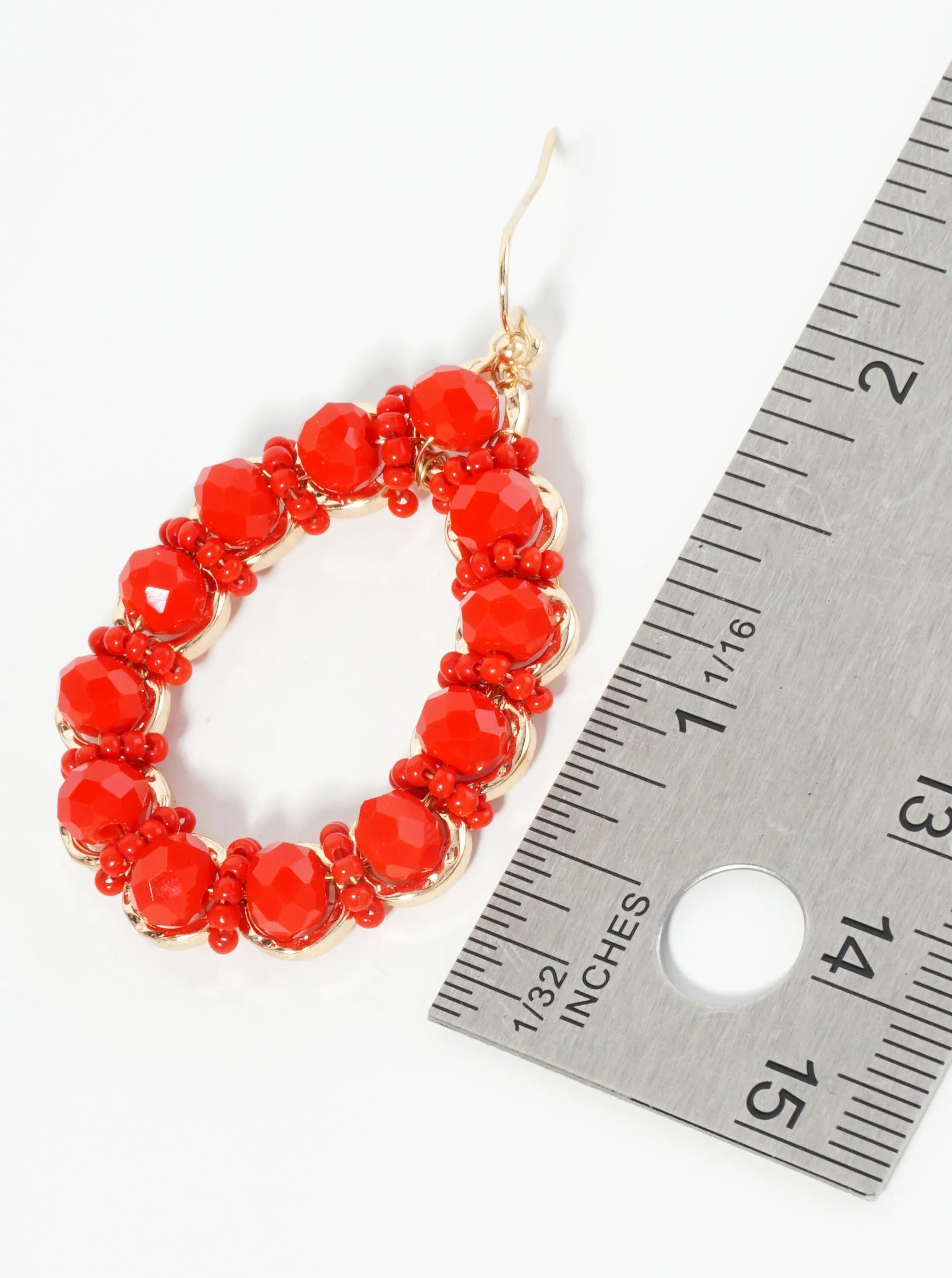 Glass Beaded Teardrop Dangle Earrings
