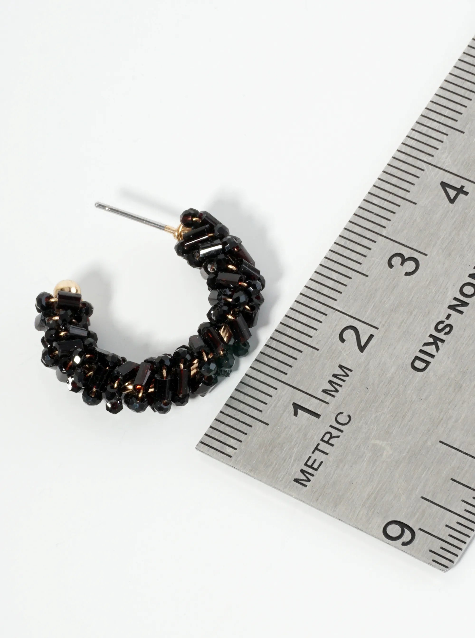Glass Beads Wire Wrapped 25mm Open Hoop Earrings