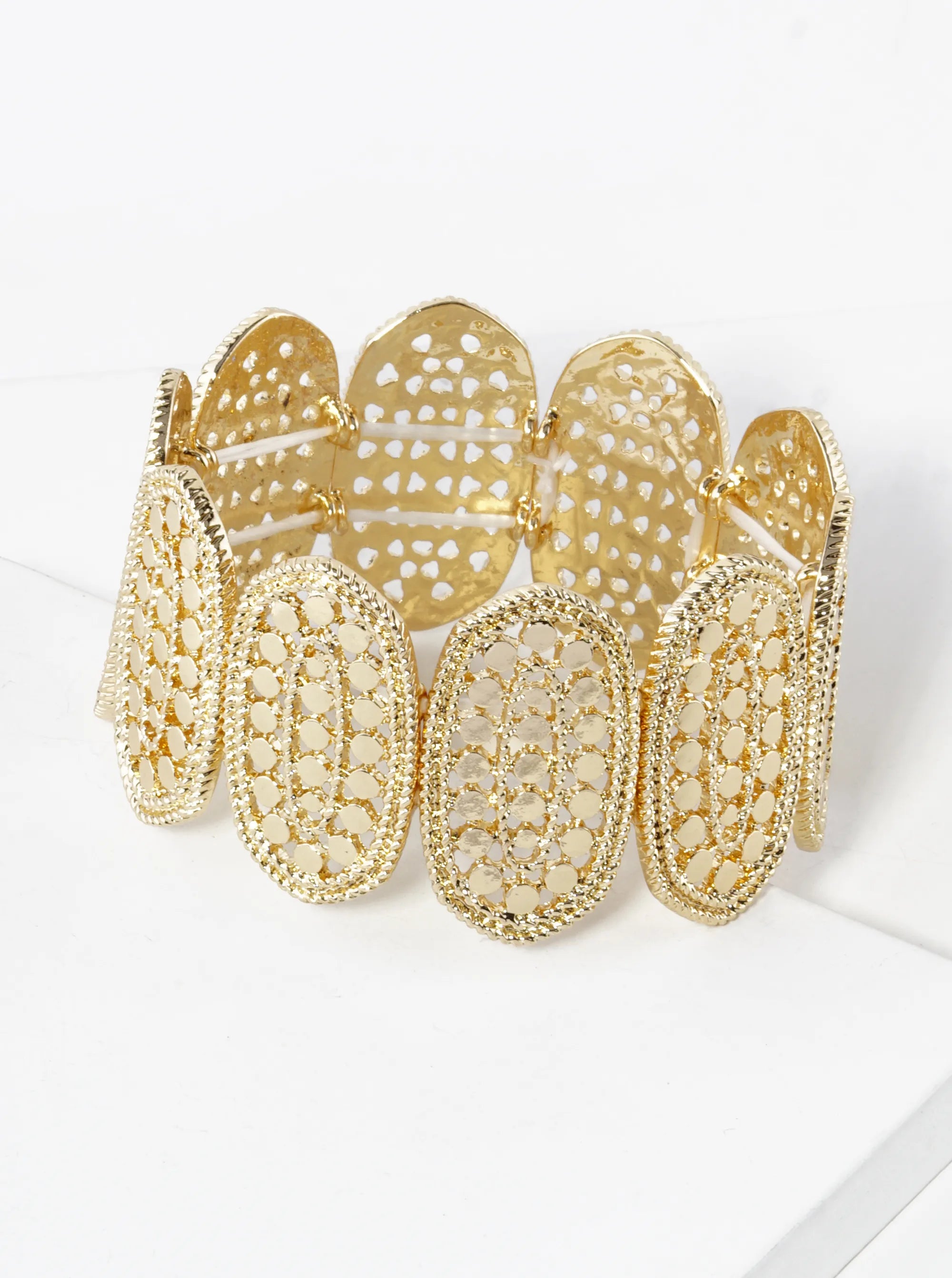 Metal Delicate Filigree Stretch Bracelet