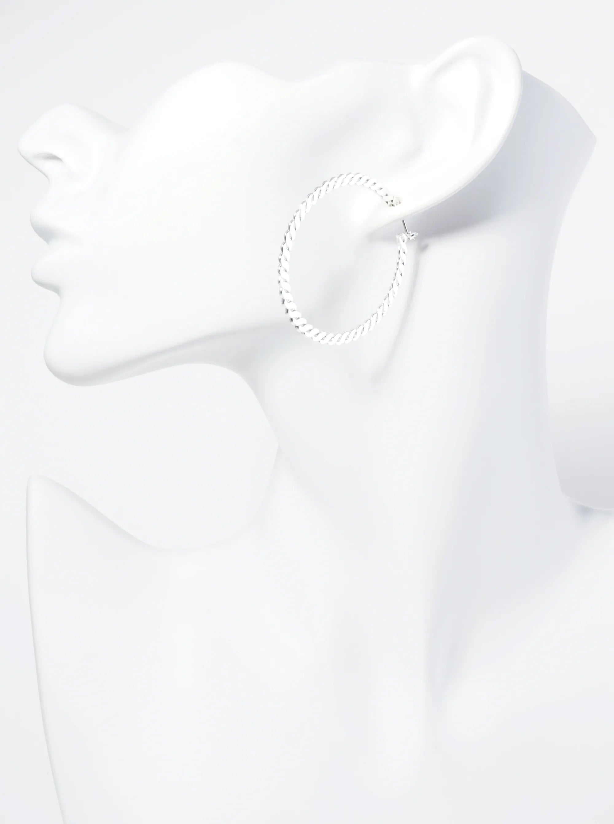 Metal Flat Chain 40mm Hoop Earrings